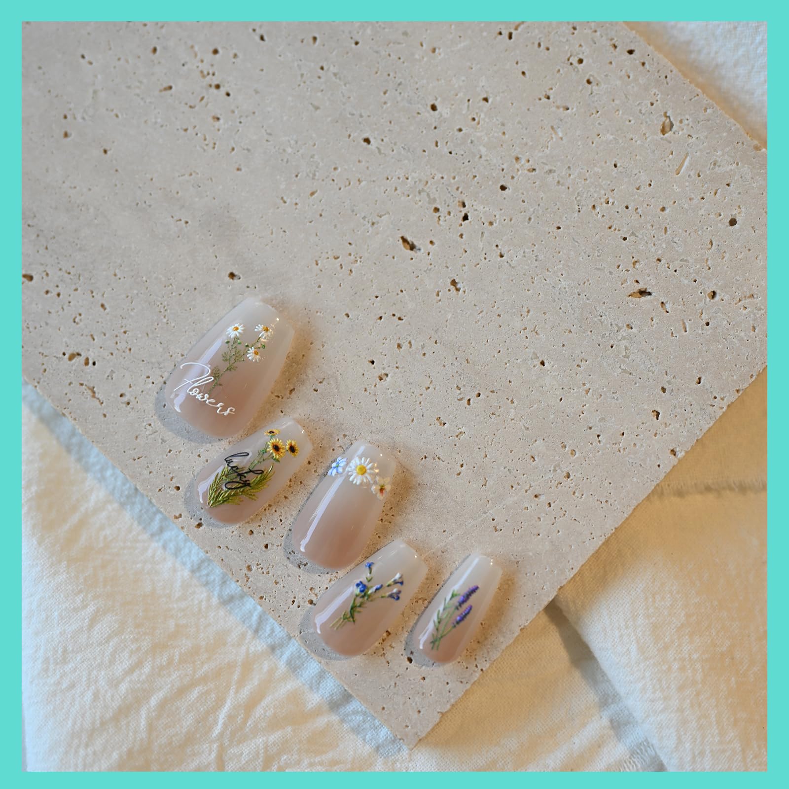 3D Embossed Flower Nail Art Stickers - Self-Adhesive Nail Decals for Spring & Summer Nail Designs | Women's Nail Art Accessories & Supplies (3 Sheets) - Perfect for DIY Manicures, Salon Nail Art, and Special Occasions