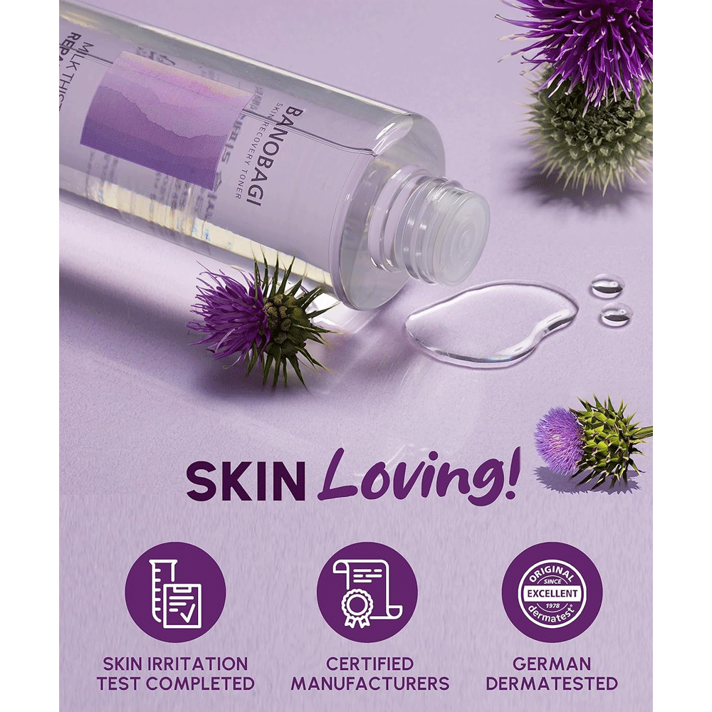 BANOBAGI Milk Thistle Repair Toner 200ml - Soothing Facial Toner for Acne-Prone & Sensitive Skin - Hydrating & Calming Skincare for Daily Use & Post-Treatment Care