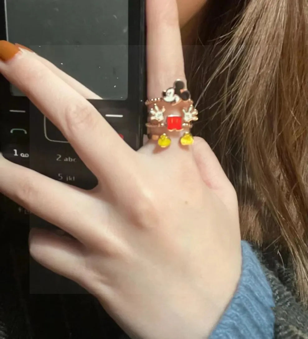 Disney Anime Mickey Mouse Girls Ring - Cute Cartoon Jewelry for Kids & Teens - Perfect for Birthday Gifts, Parties & Everyday Wear