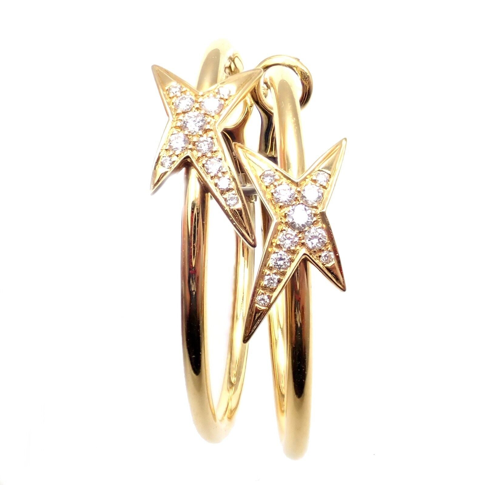 Luxury Mauboussin 18k Yellow Gold Diamond Celestial Star Hoop Earrings for Women - Elegant Gift for Anniversary, Birthday & Special Occasions