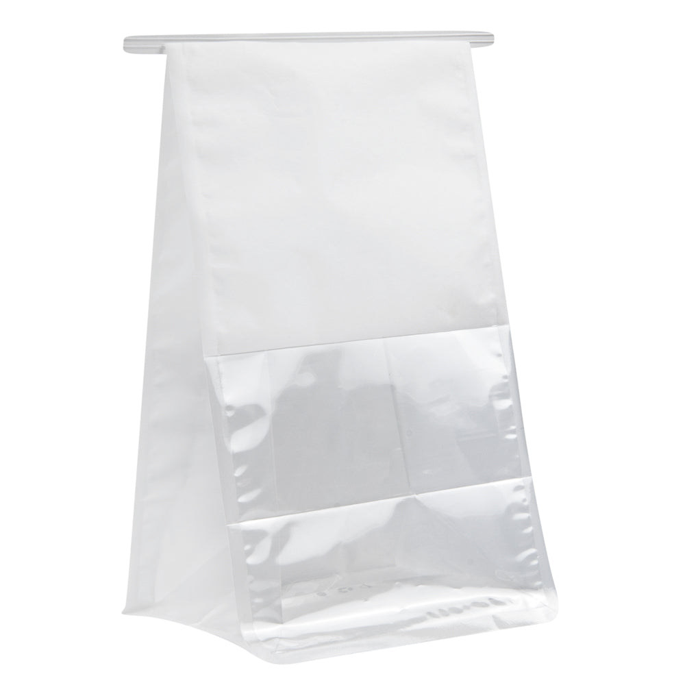 Premium White Cotton Paper Tin Tie Bags with Clear Window - 6.25