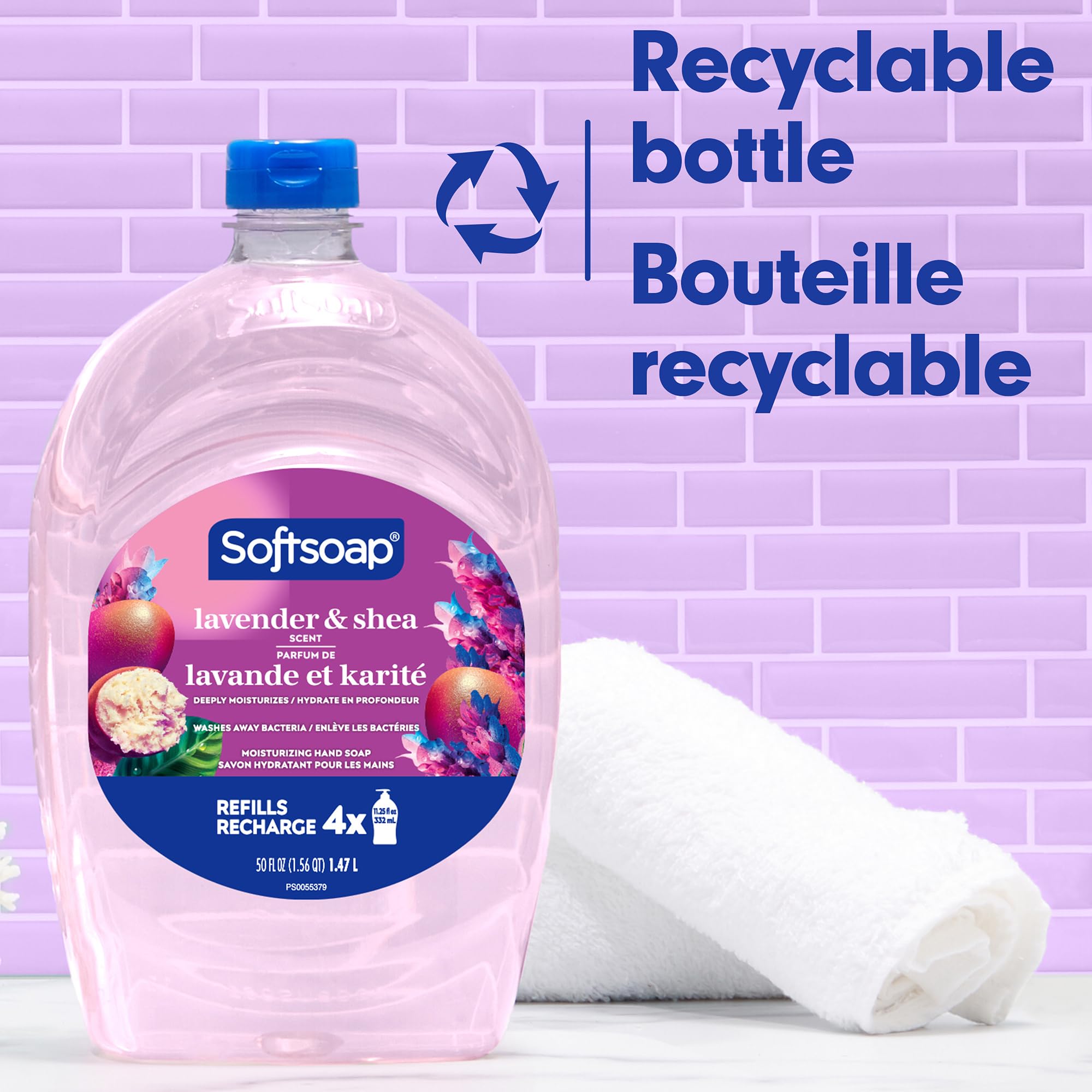 Softsoap Deeply Moisturizing Liquid Hand Soap Refill, Lavender & Shea Butter - 50 Fl Oz | Hydrating Hand Wash for Dry Skin | Perfect for Bathroom, Kitchen & Office Use