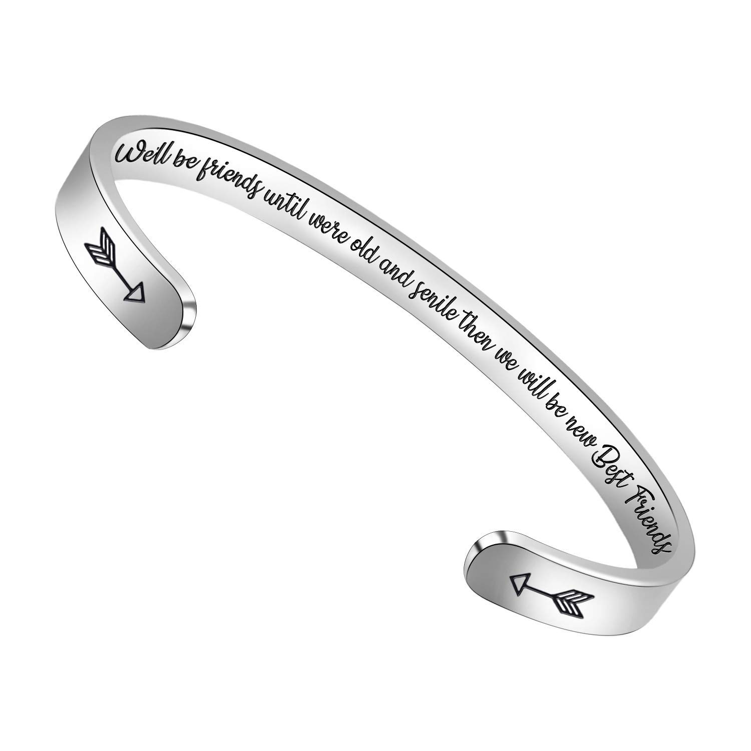 Inspirational Bracelets for Women - Personalized Birthday Gift for Her, Mom, Teen Girl - Mantra Quote Cuff Bangle Jewelry - Perfect for Daily Wear, Yoga, Meditation & Special Occasions
