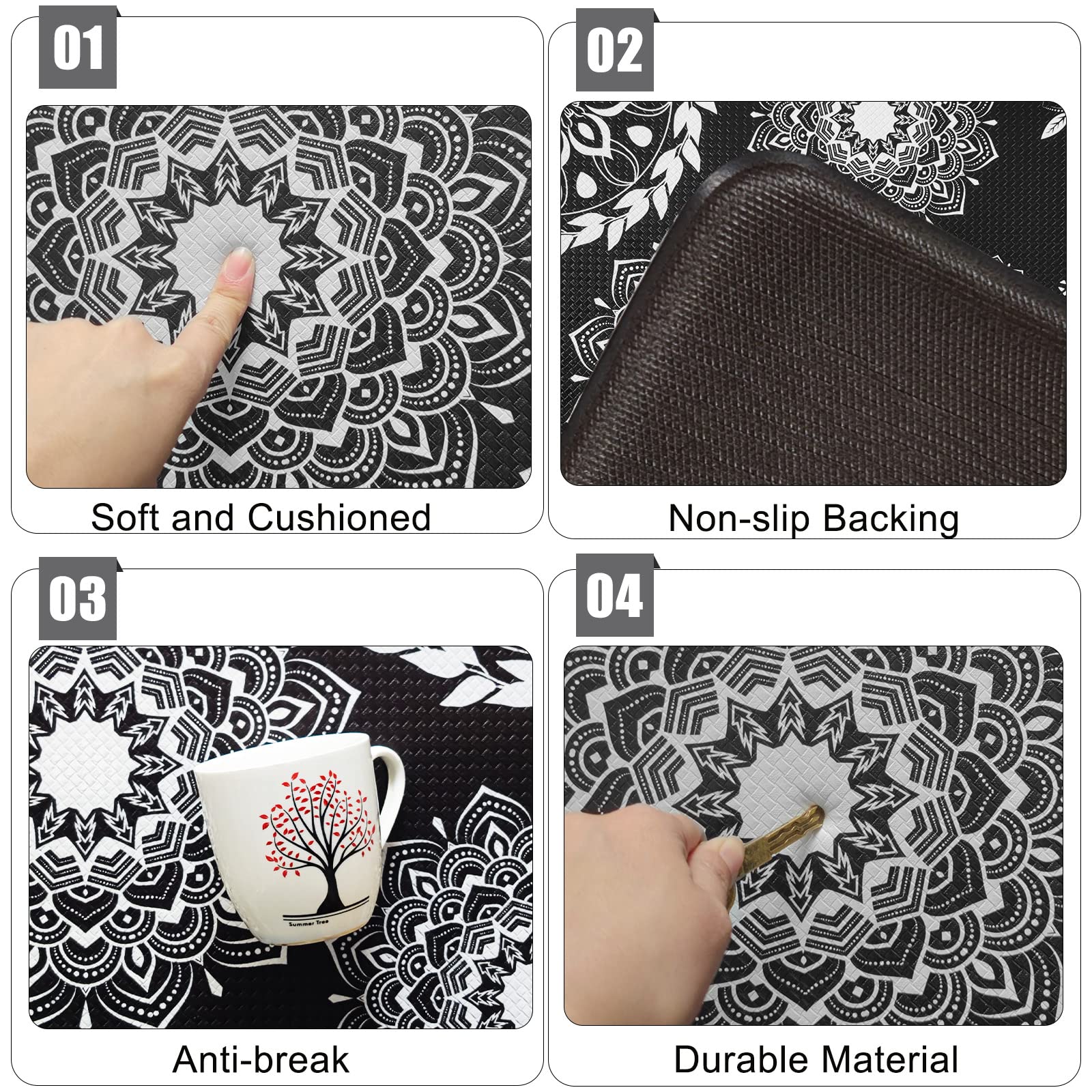 **Premium Anti-Fatigue Kitchen Mat Set of 2 – Non-Slip, Waterproof & Cushioned Floor Mats for Standing Comfort – Ideal for Kitchen, Laundry, Sink, Office & Desk Use – Ergonomic Support for Long Hours**