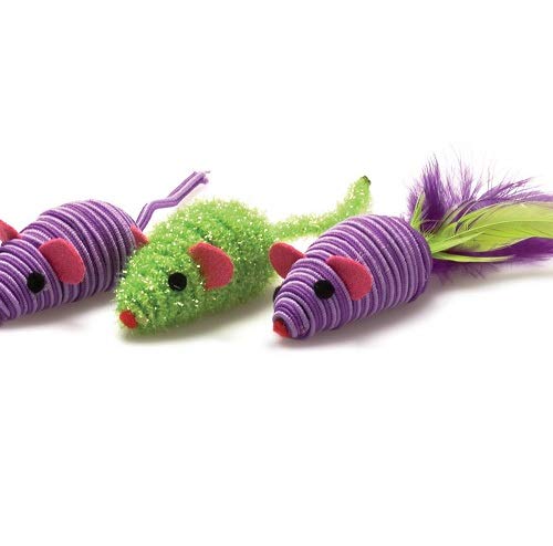 OurPet's Three Twined Mice Catnip Toys for Indoor Cats - Fun Interactive Play for Kittens & Adult Cats - Perfect for Scratching, Chasing & Mental Stimulation