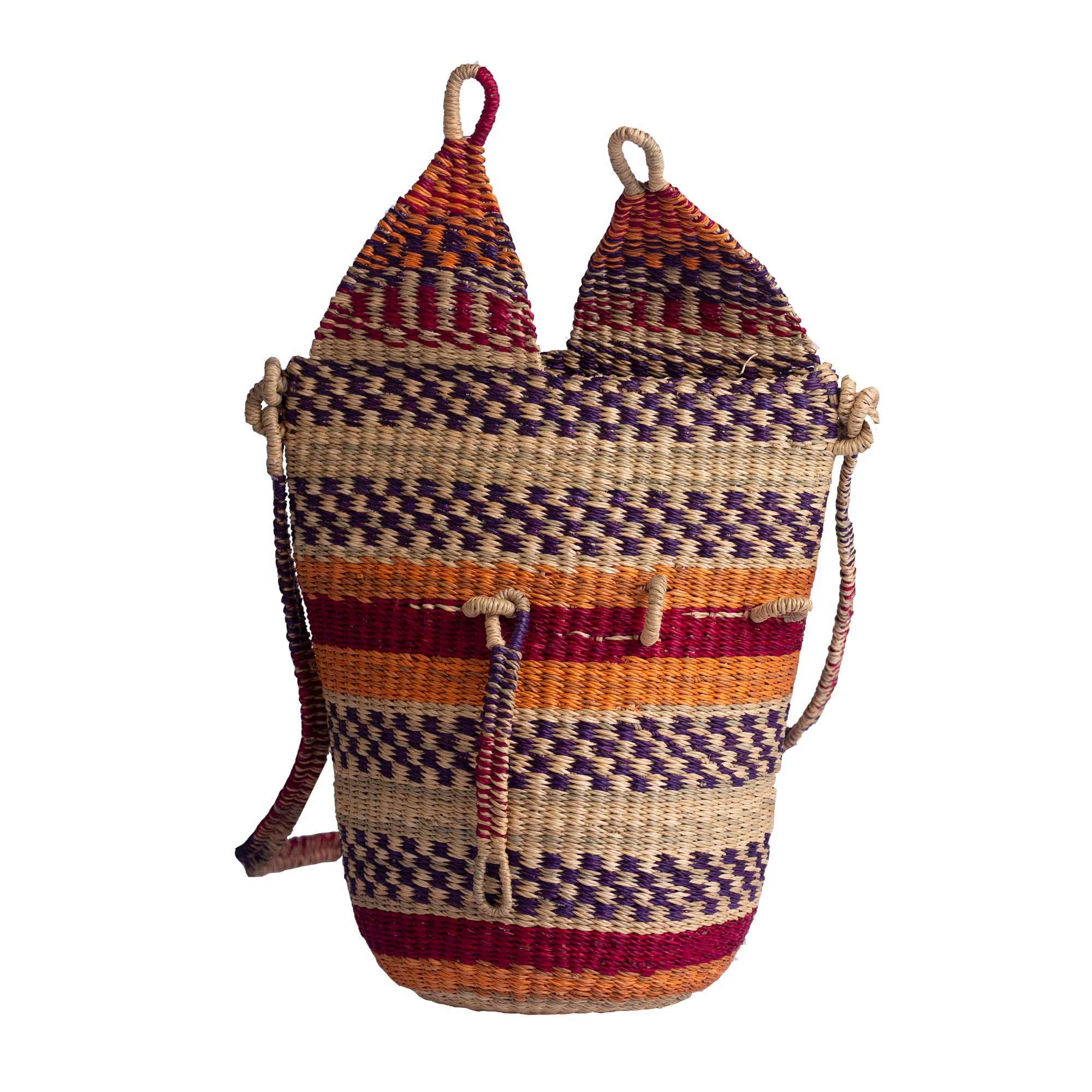 Handwoven Bolgatanga Baskets - Eco-Friendly African Storage Baskets for Home Decor, Organizing, and Picnic Use (Set of 1)