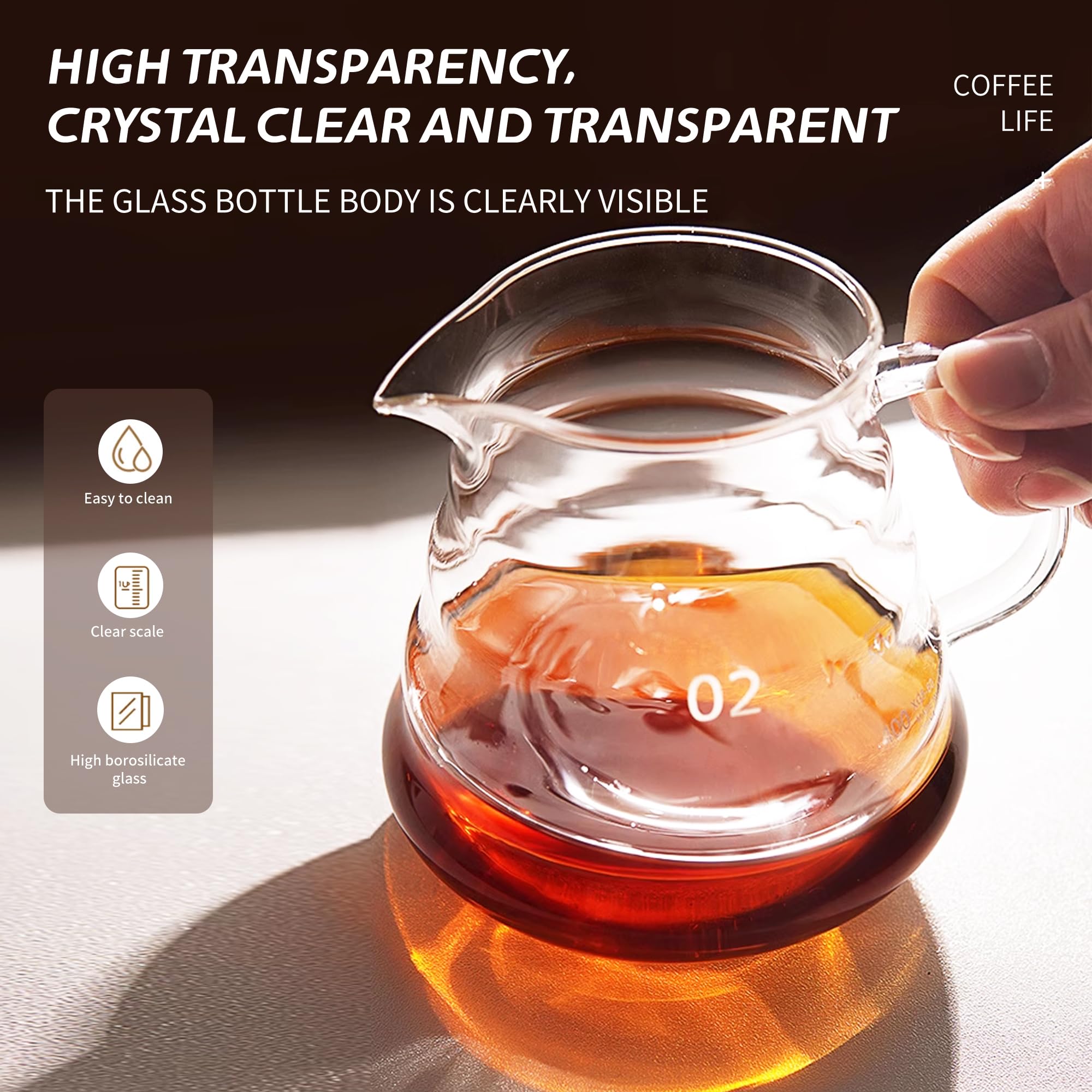 Premium Glass Coffee Carafe for Drip Coffee Makers - 20oz (600ml) Clear Coffee Server with Lid - Perfect for Home, Office & Cafe Use - Ideal for Pour Over, French Press & Iced Coffee Brewing