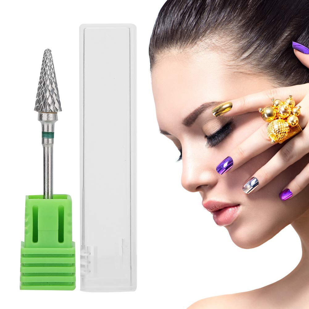 Tungsten Steel Nail Drill Bits Set for Electric Manicure & Pedicure - Professional Nail Art Grinding Heads & Polishing Accessories for Portable Nail Drill Machine (Green) | Perfect for Salon, Home Use & DIY Nail Care