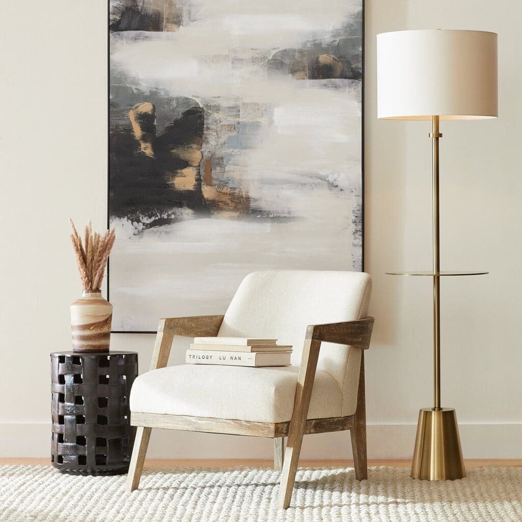 Cyan Design 10950 Peplum Floor Lamp in Brass - Elegant Living Room Lighting for Modern Home Decor & Cozy Reading Nook