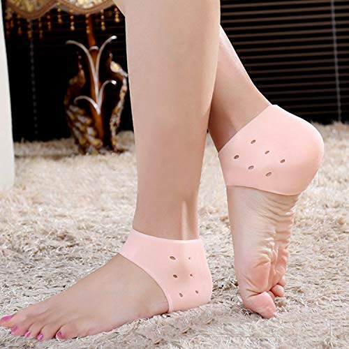 APRIME ADDA Silicone Heel Protector & Cushion Pads - Gel Heel Cups for Plantar Fasciitis, Blister Relief, Cracked Feet, Bone Spurs, Heel Pain & Achilles Tendonitis - Men & Women (Ideal for Running, Walking, Work Shoes & Daily Comfort)