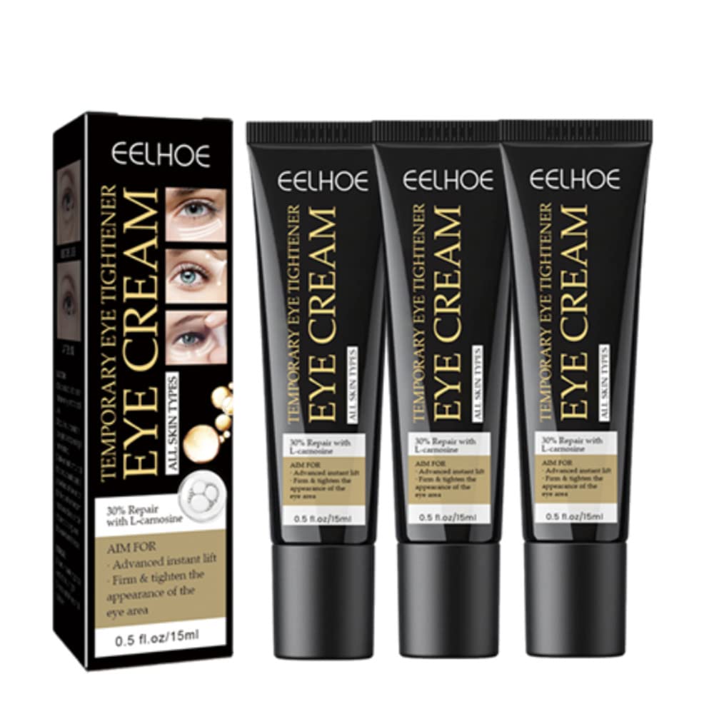 Eelhoe Instant Firming & Tightening Eye Cream - Anti-Wrinkle Treatment for Bags, Puffiness & Dark Circles (3 Pack) | Day & Night Use for Youthful Eyes