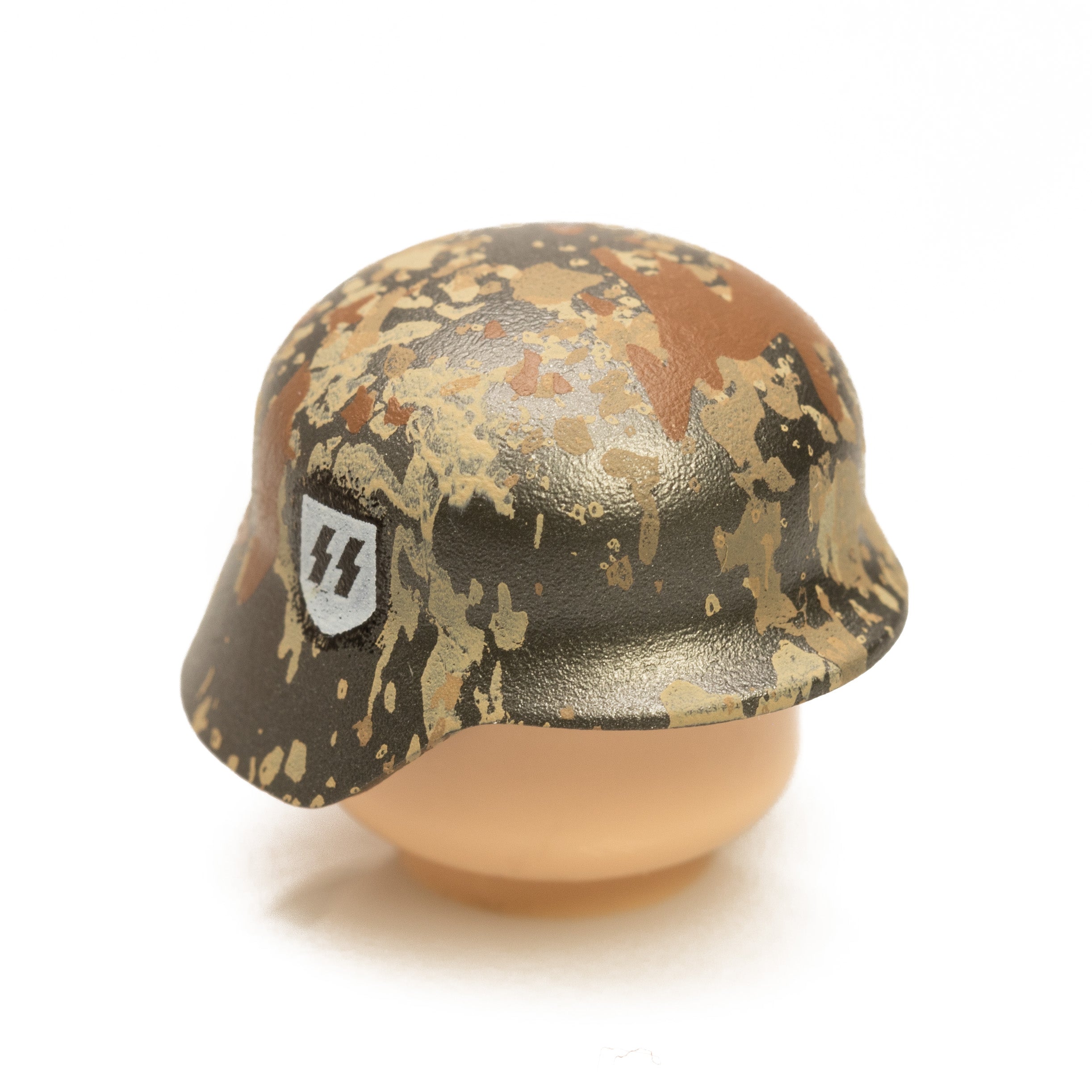 Original German WW2 SS Stahlhelm Steel Helmet (Muddy Camo) - Authentic Replica for Military Collectors & WWII Reenactments