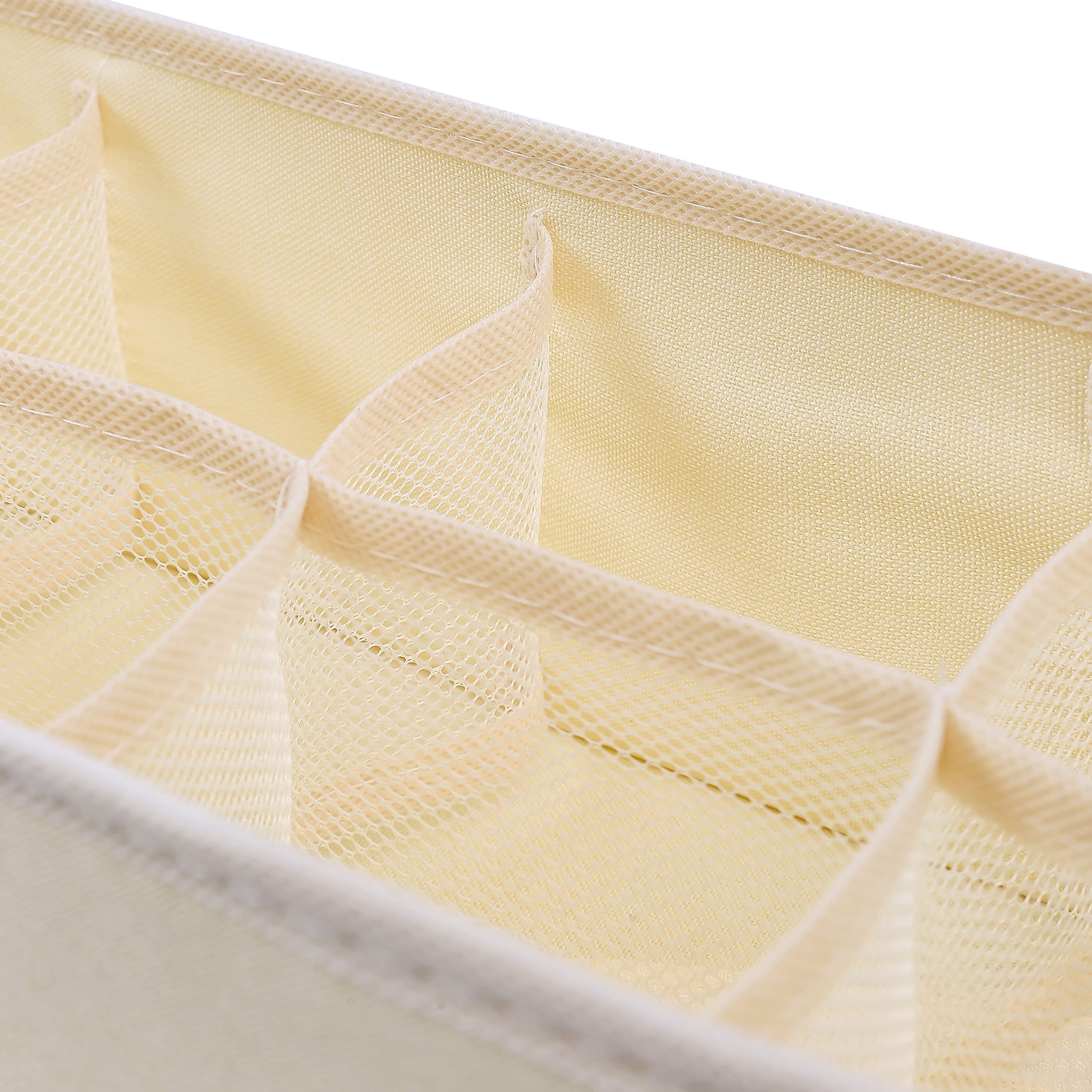 Qozary 3-Pack Collapsible Drawer Organizer Dividers - Storage Box for Socks, Underwear, Lingerie, Ties & Belts | Space-Saving Closet & Cabinet Organizer for Bedroom, Baby Clothes & Home Organization