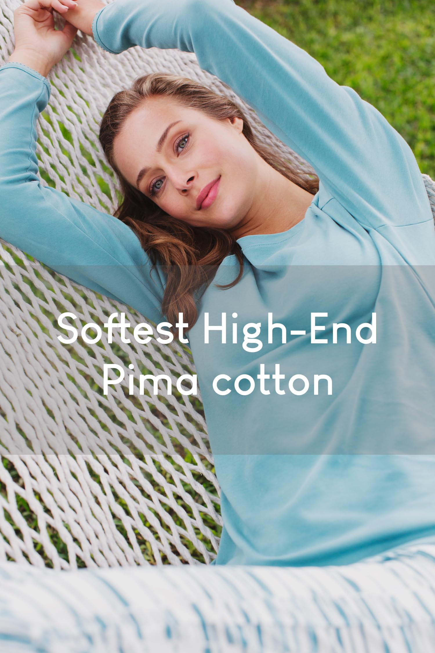 Premium Soft Pima Cotton Women's Pajama Set - Breathable & Comfortable Sleepwear for Women - Perfect for Lounging, Sleeping & Relaxing at Home