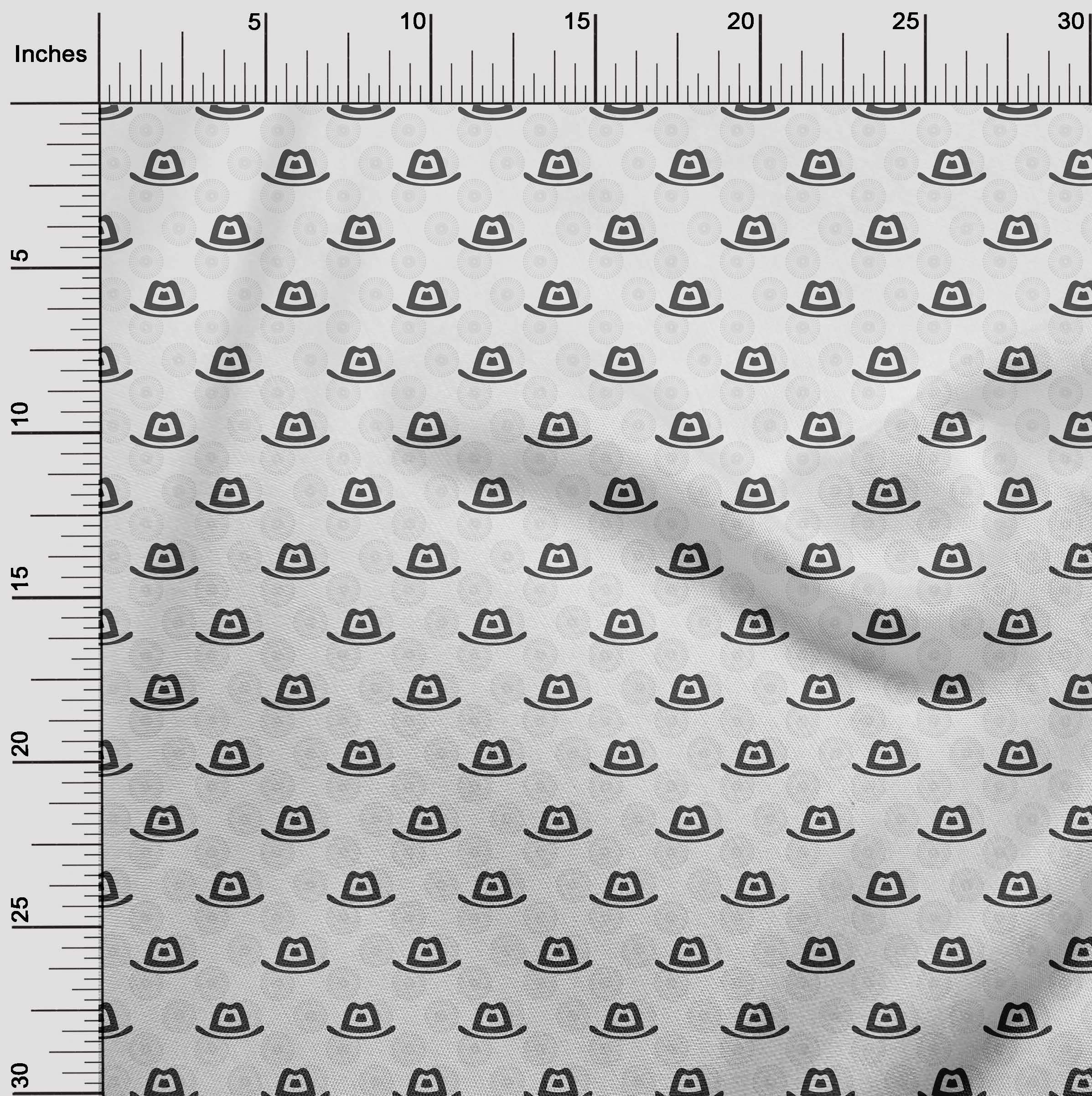 oneOone Polyester Spandex Gray Kids Cowboy Hat Fabric - 56 Inch Wide Printed Craft Material for Sewing DIY Projects | Perfect for Western Costumes, Dress Up & Cosplay