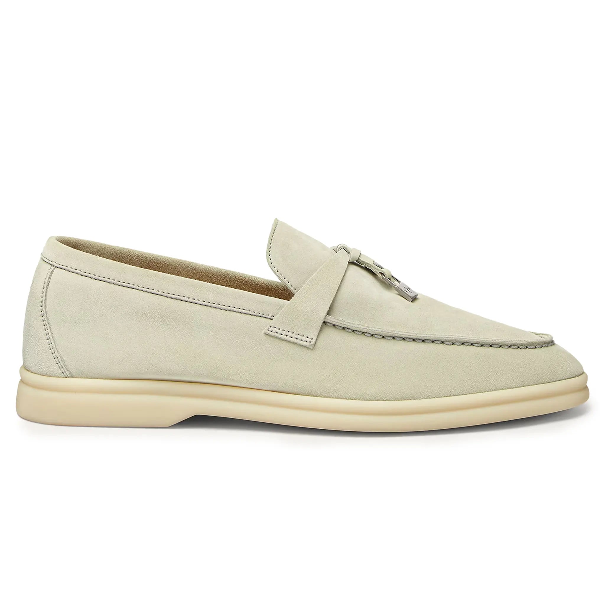 Loro Piana Summer Charms Suede Deep Ice Loafers - Premium Italian Luxury Slip-On Shoes for Women, Comfortable Casual Loafers for Summer Outfits, Beach Vacations & Stylish Office Wear
