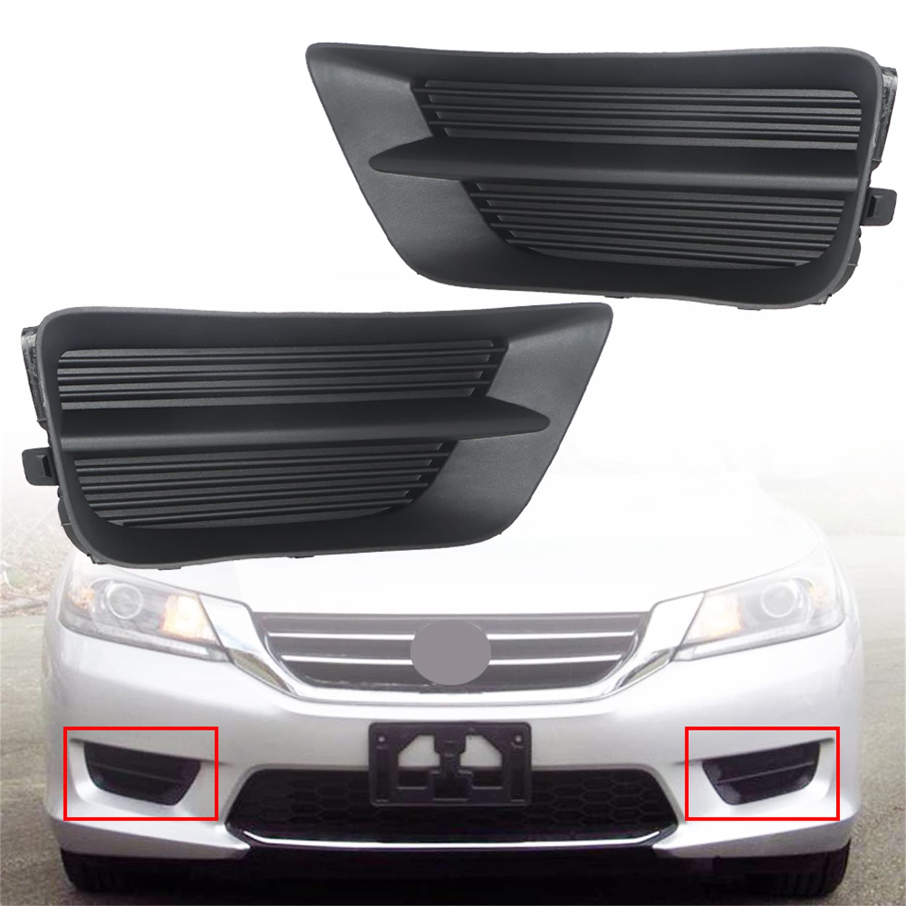 2-Pack Fog Light Hole Cover Replacement for 2013-2015 Honda Accord Sedan - Driver & Passenger Side (71112T2AA00, 71102T2AA00) - Perfect for Weather Protection & Custom Car Styling