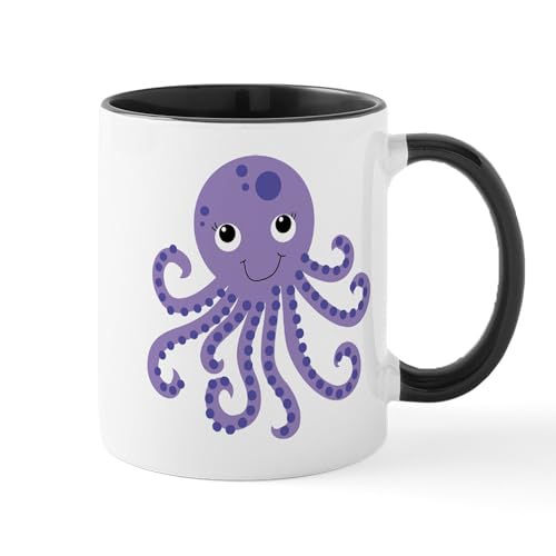 White/Black Inside - Purple Octopus Mug