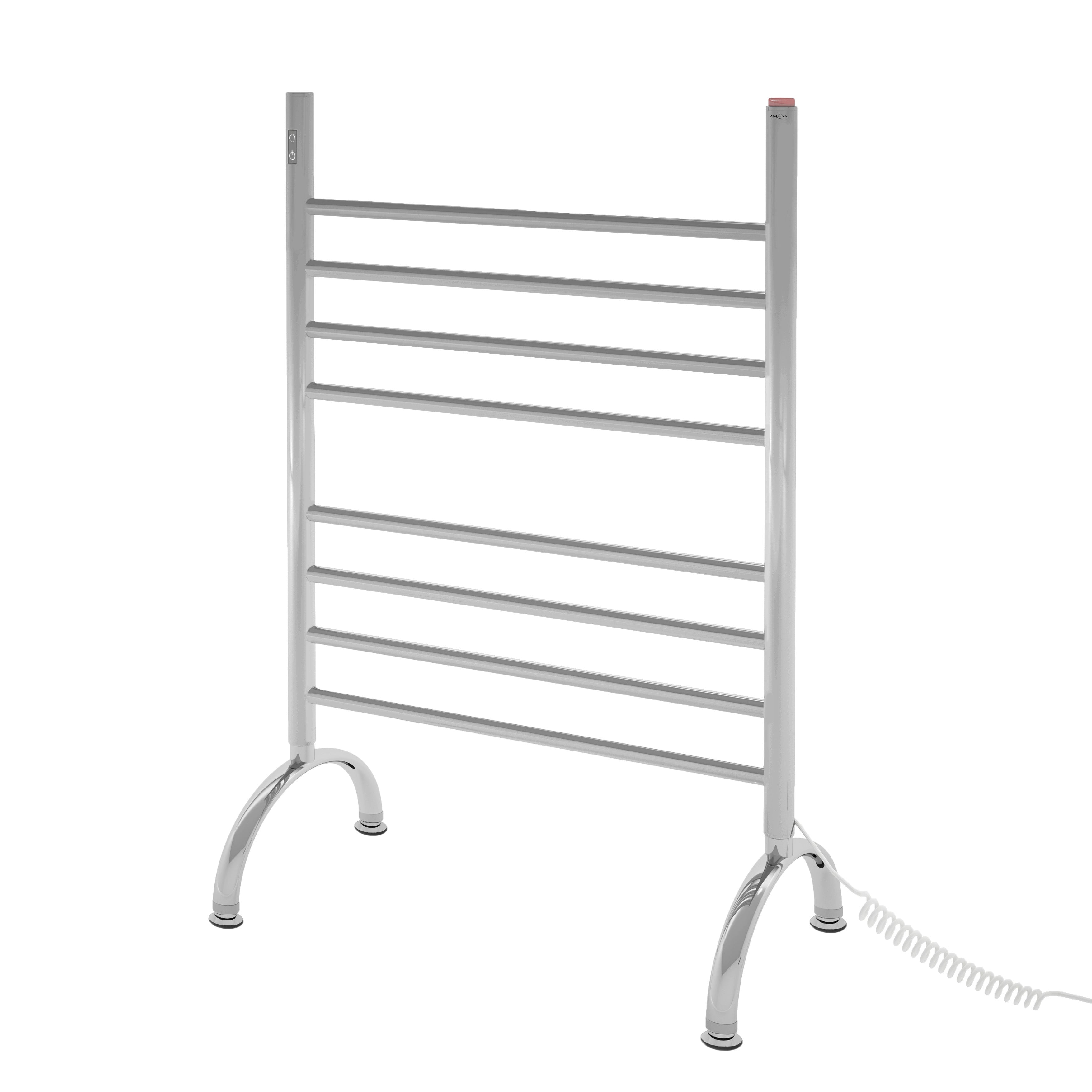 Essentia OBT 8 Bar Stainless Steel Floor Mounted Towel Warmer with Built-in Timer - Perfect for Bathrooms, Spas & Luxury Homes