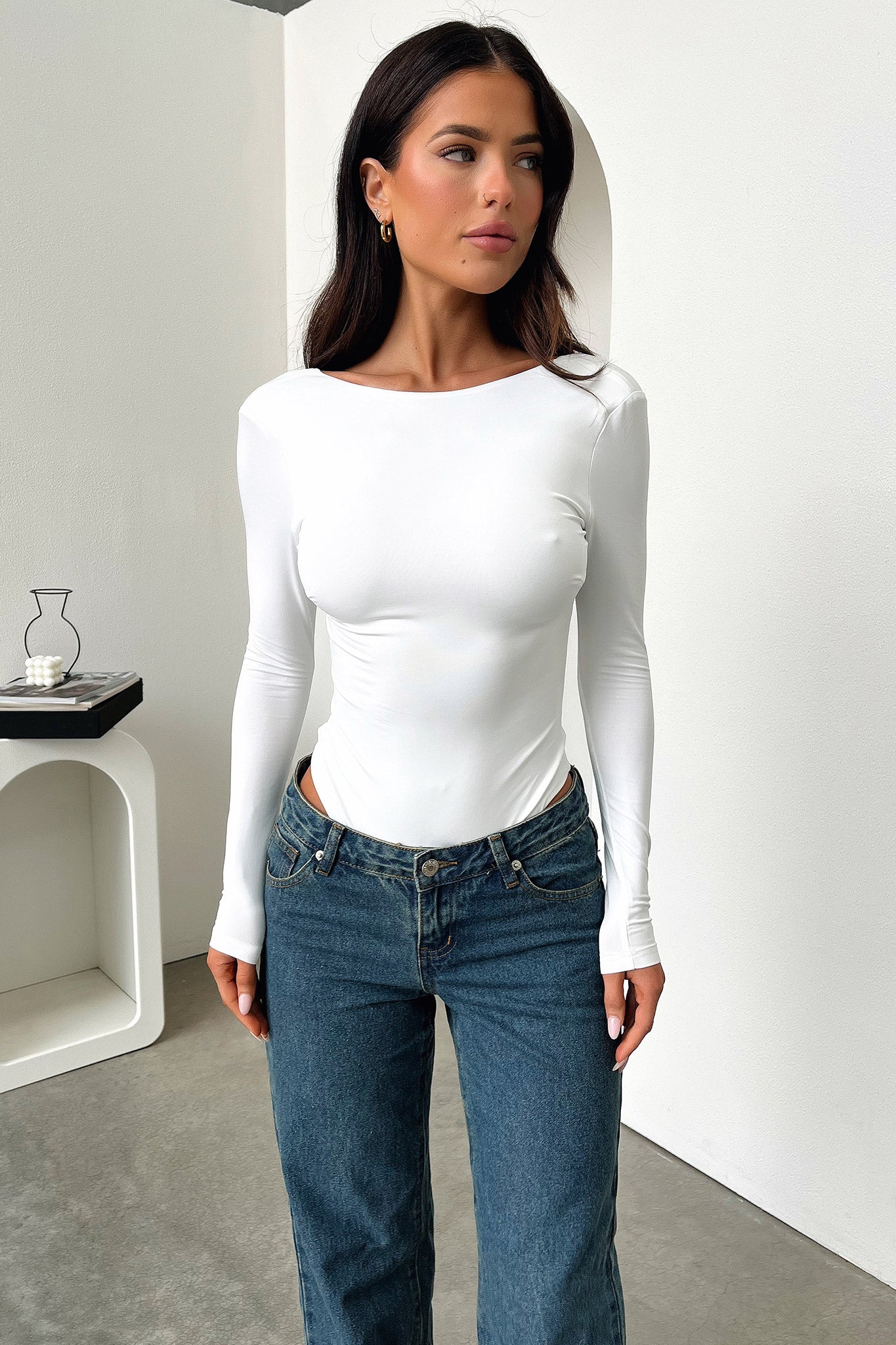 Eve Bodysuit for Women - Soft Stretchy White Seamless Bodysuit | Perfect for Layering, Workout, and Everyday Wear