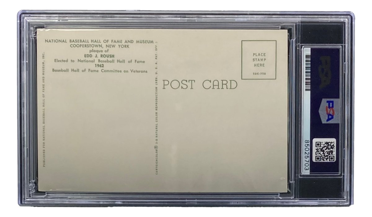 Edd Roush Autographed 4x6 Chicago White Sox Hall of Fame Plaque Card with PSA/DNA Certification #85025703 - Perfect for Baseball Memorabilia Collections and Sports Fan Gifts