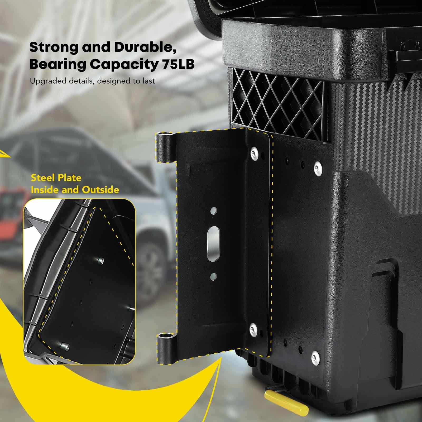 Lockable Truck Bed Tool Box for 2016-2023 Nissan Titan & Titan XD - Driver Side Waterproof Wheel Well Storage Box | Not Compatible with UTILI-TRACK System or Titan Box | Perfect for Organizing Tools, Camping Gear & Work Equipment
