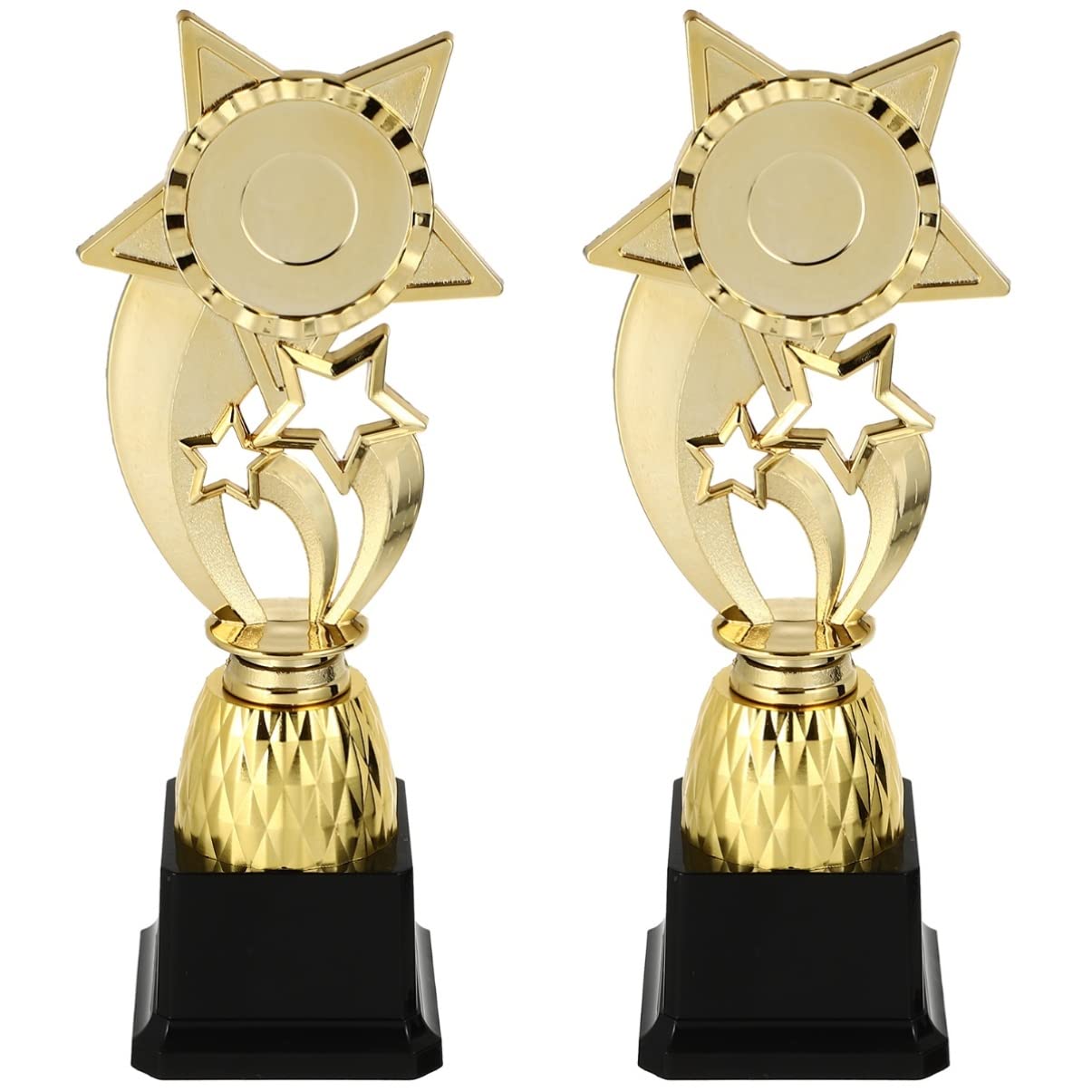 CLISPEED 2 Pack Gold Star Award Trophies for Kids - Shining Gold Trophy Cups for Student Achievements, Sports Awards & School Recognition Ceremonies - Perfect for Classroom Prizes, Competitions & Motivational Gifts