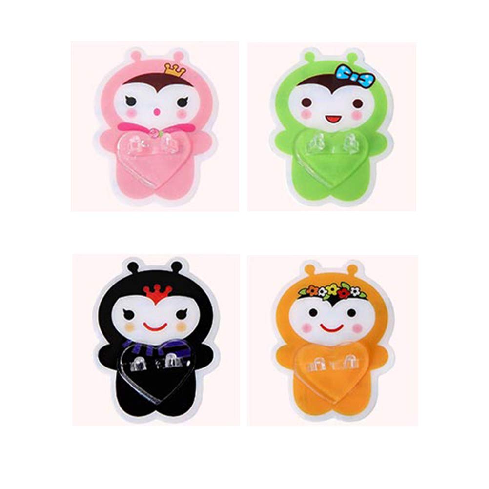 4Pcs Bee-Shaped Wall-Mounted Toothbrush Holder - Self-Adhesive Bathroom Organizer for Toothbrushes & Oral Care Essentials | Perfect for Small Bathrooms, Kids' Rooms & Travel Accessories