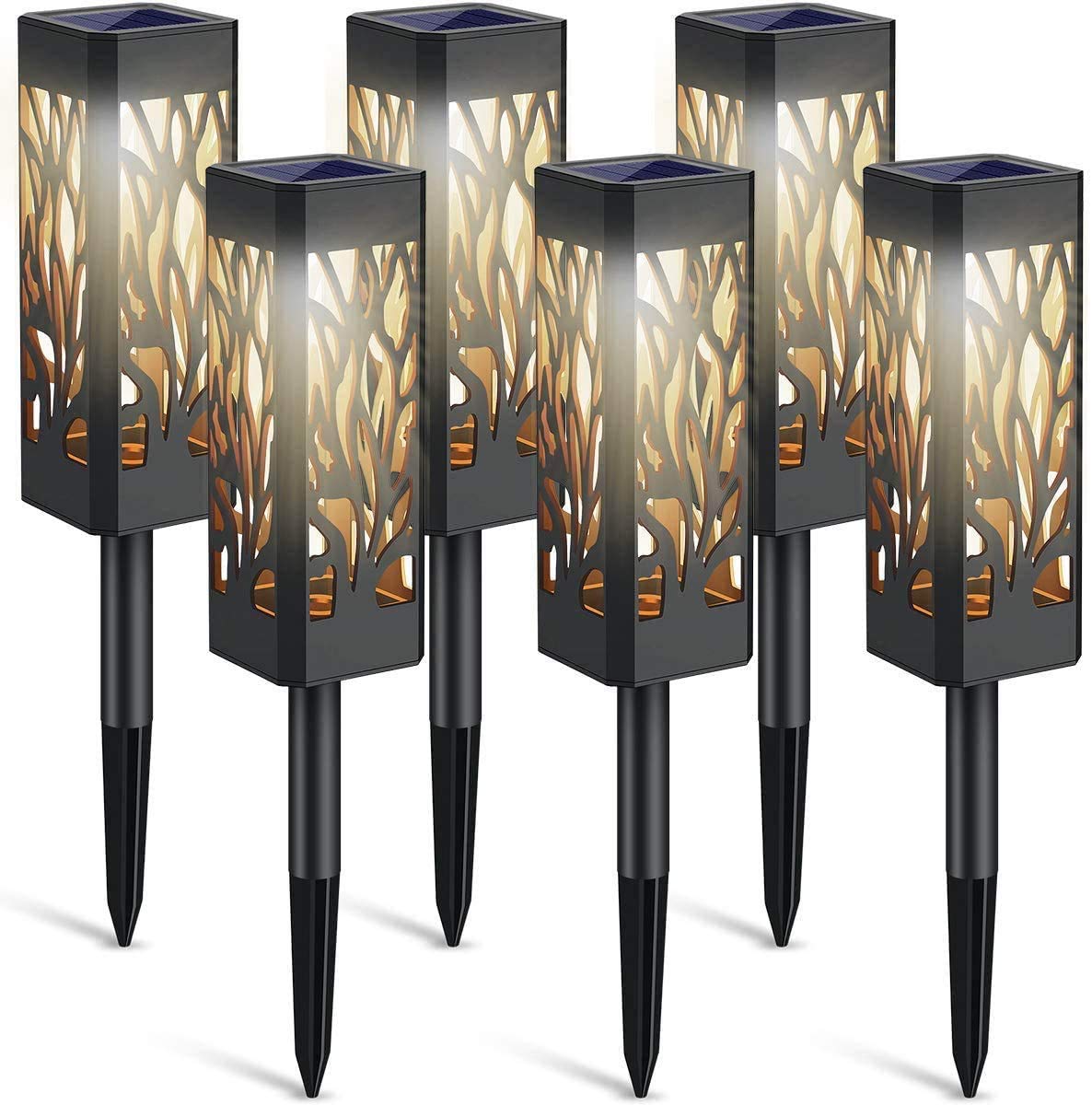 LETMY Solar Lights Outdoor - IP65 Waterproof Solar Pathway Lights, Auto On/Off Solar Garden Lights for Driveway, Patio, Yard, Lawn & Walkway - 6 Pack Solar Landscape Lighting for Garden Decor & Nighttime Safety
