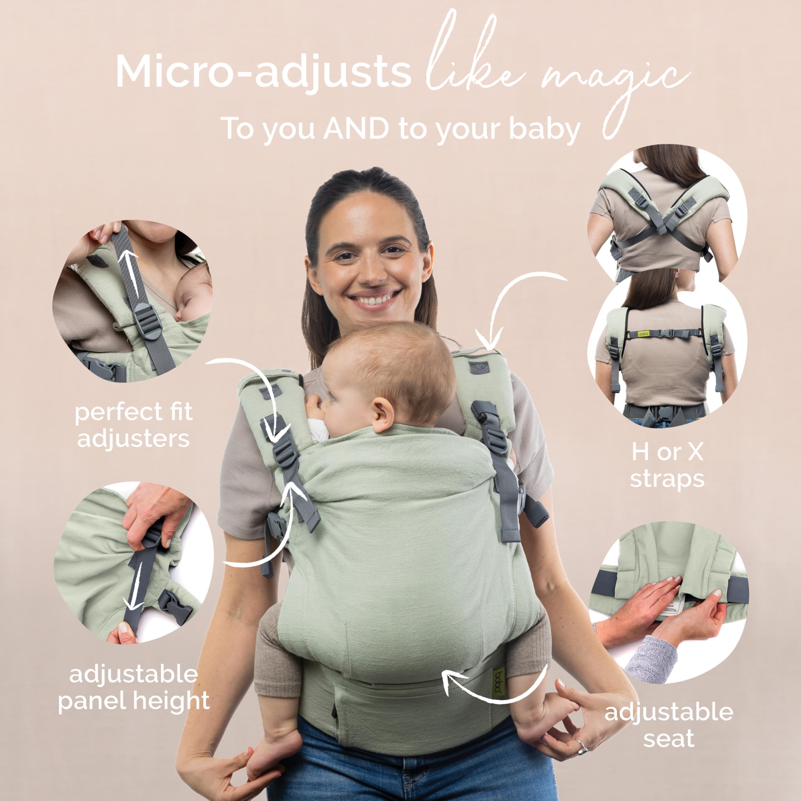 Premium Boba X Baby Carrier - Soft Linen Willow Wrap for Newborns & Toddlers - Ergonomic, Hands-Free Baby Wearing - Perfect for Hiking, Shopping & Daily Parenting