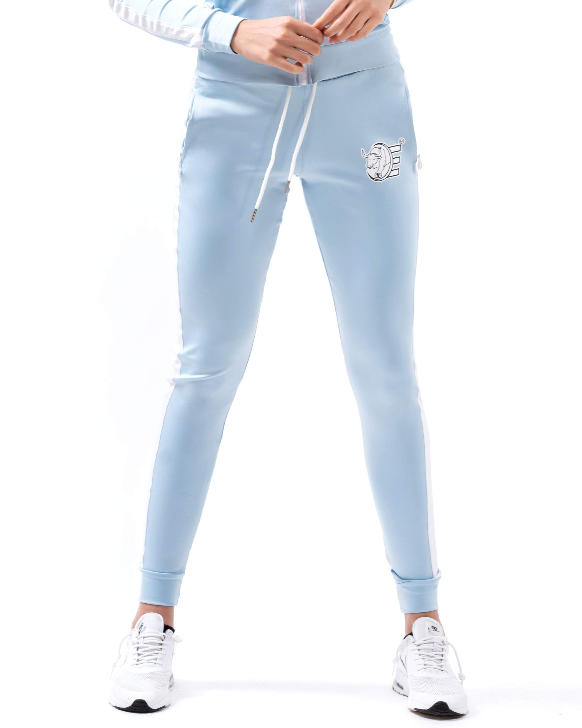 ESTREMO Women's Workout Tracksuit - Gym Running Jogging Athletic Outfit - Breathable Lightweight Sports Suit for Women (XL, Sky Blue) - Perfect for Yoga, Fitness Training & Casual Wear