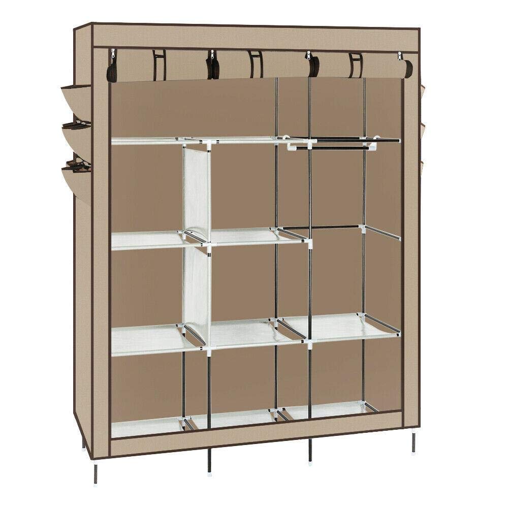 XDE 69-Inch Portable Closet Organizer & Storage Wardrobe with Shelves - Space Saving Clothes Rack, Shoe Organizer, Bathroom Storage & Toy Organizer - Perfect for Bedrooms, Closets, Dorms & Small Spaces