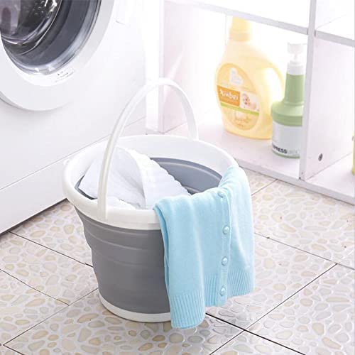 Collapsible Bucket 5L - Foldable Portable Cleaning & Mop Bucket for Outdoor, Camping, Fishing, Car Wash - Space Saving Plastic Water Supplies - Perfect for Garden, Home & Travel (Pack of 1)