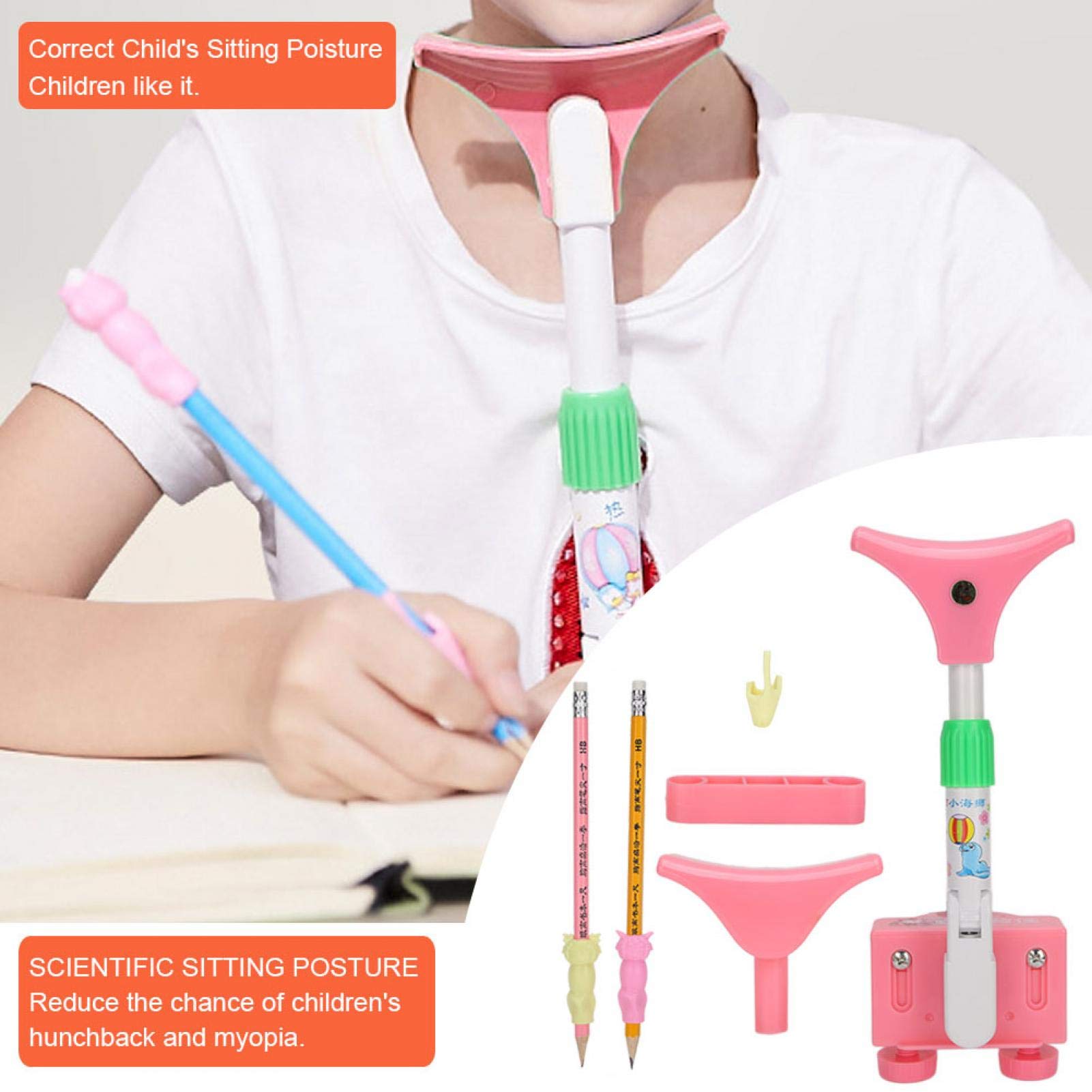 Anti-Myopia Posture Corrector for Kids - Adjustable Sitting Support Brace, Writing & Reading Orthotic Instrument - Ideal for Study Desk, Computer Work & Office Use to Improve Posture & Reduce Eye Strain