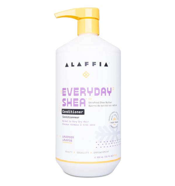 Alaffia Everyday Shea Lavender Conditioner 950ml - Natural Hair Moisturizer for Dry & Damaged Hair - Perfect for Daily Use & Relaxing Aromatherapy