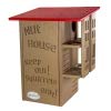 Premium Squirrel House Nesting Box - Cardinal Red & Tan Squirrel Shelter - Durable Outdoor Wildlife Habitat for Backyard, Garden & Parks - Made in USA