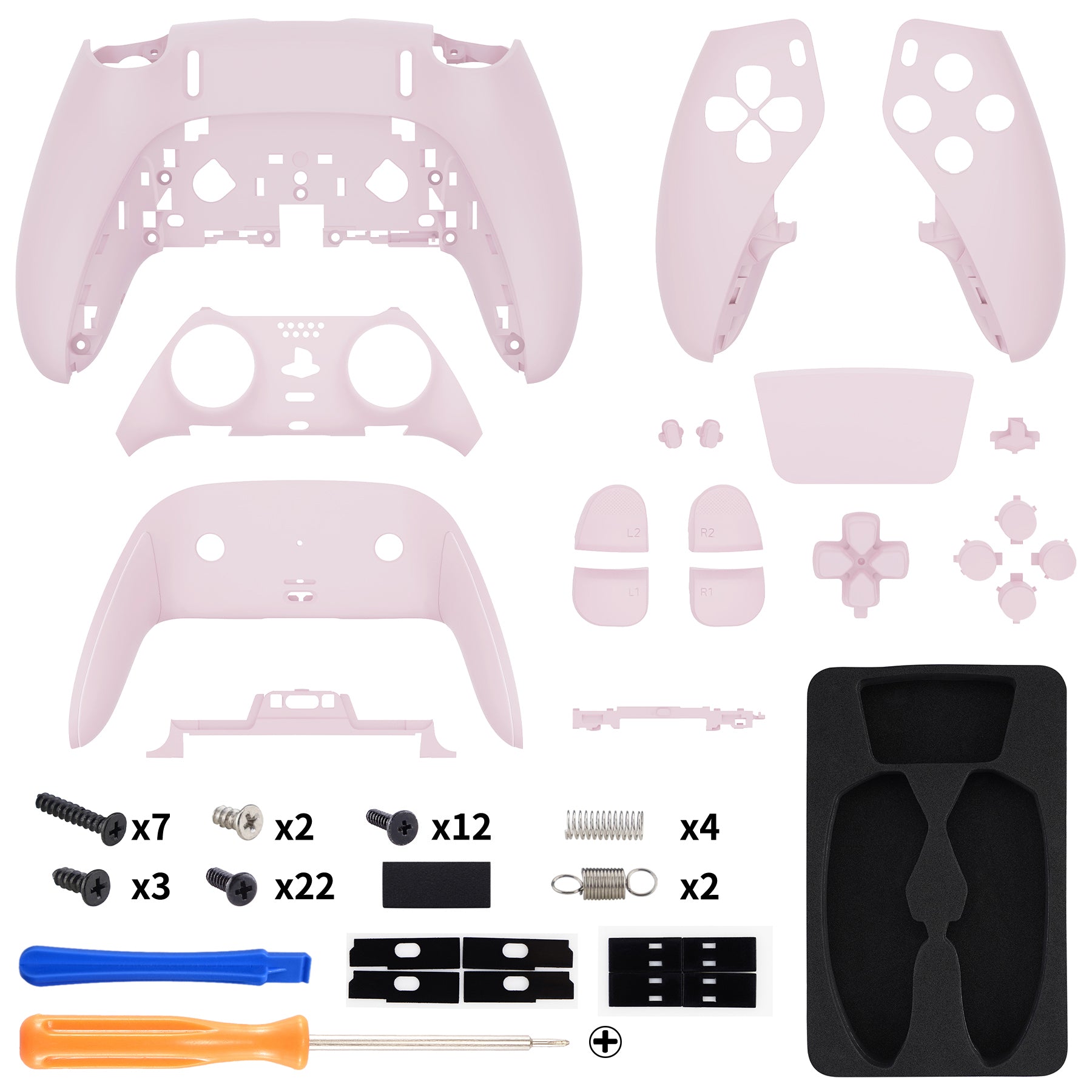 eXtremeRate Cherry Blossom Pink Full Housing Shell with Buttons & Touchpad Cover for PS5 Edge Controller - Custom Replacement Decorative Front & Back Plates - Perfect for Gaming, Collecting & Controller Customization