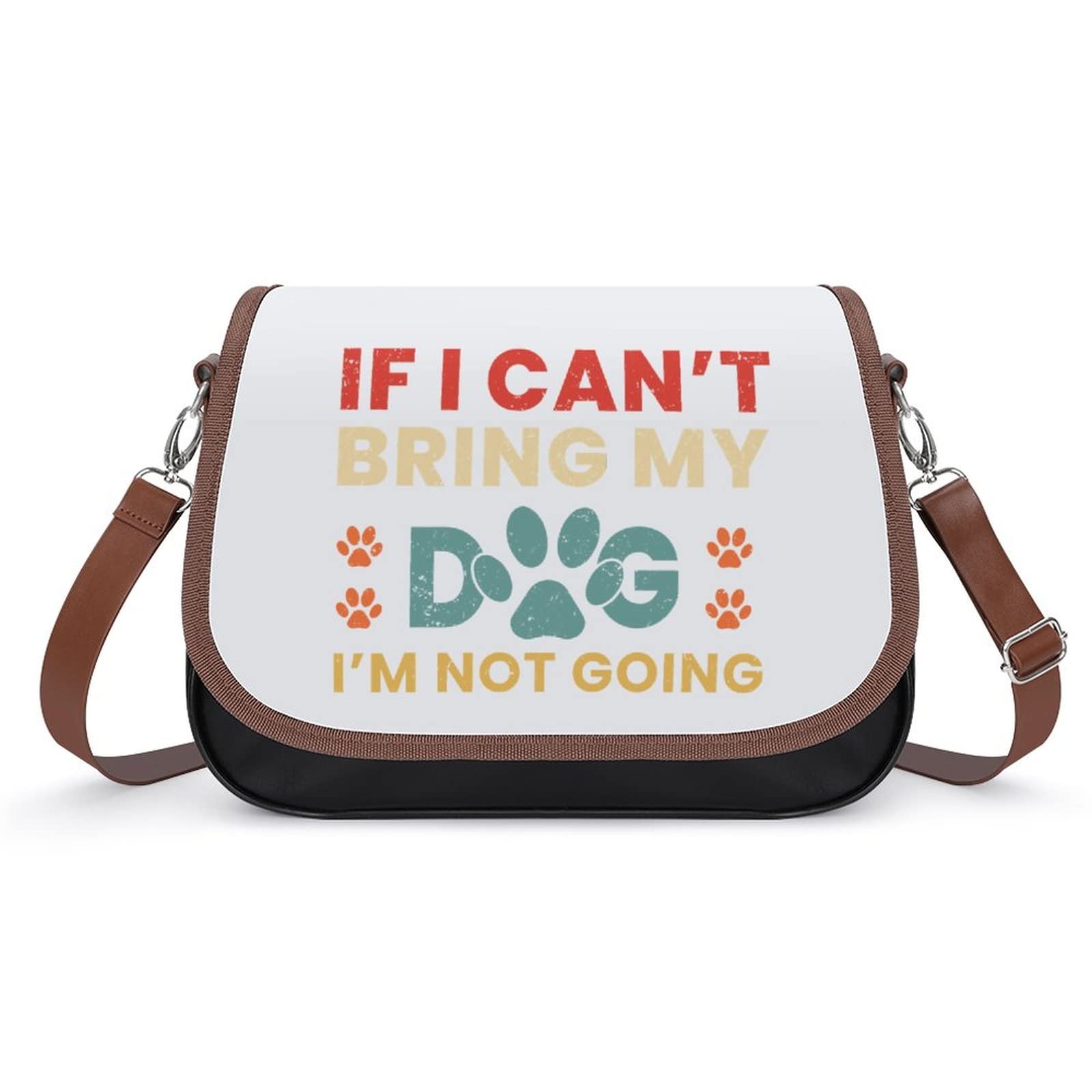 Trendy Printed Crossbody Bags for Women - Genuine Leather Shoulder Bag & Satchel Hobo Purse with Dog Pattern - Perfect for City Travel, Shopping & Daily Use