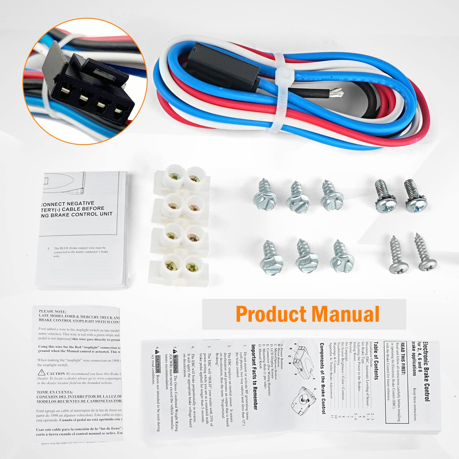 Universal Trailer Brake Controller Kit - Compatible with Tekonsha & 90195 P3 Brake Controllers | Heavy-Duty Towing Solution for RVs, Boats & Utility Trailers | Easy Installation & Reliable Performance