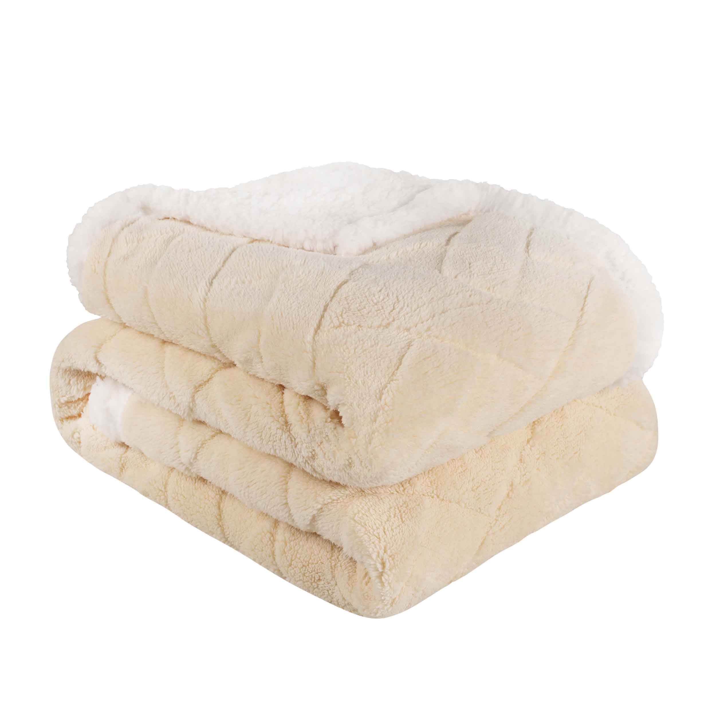Nuuk Reversible Jacquard Lattice Plush Sherpa Fleece Blanket - Ultra Soft & Warm Winter Throw for Couch, Bed & Travel - Cozy Home Decor Gift for Christmas & Cold Weather