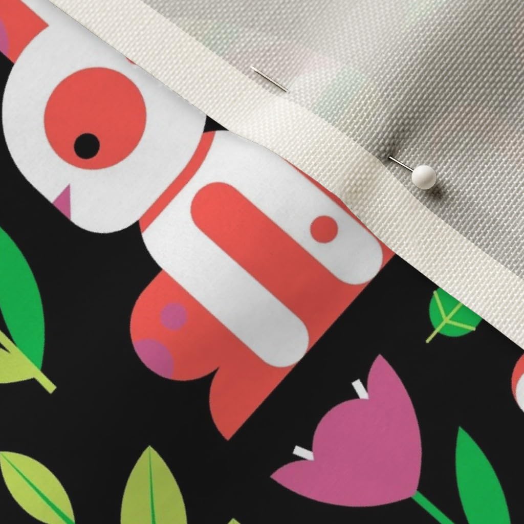 Garden Floral Bunny Geometric Egg Printed Velvet Fabric - Spoonflower Upholstery & Apparel Material - Fat Quarter for Home Decor, DIY Crafts, and Sewing Projects