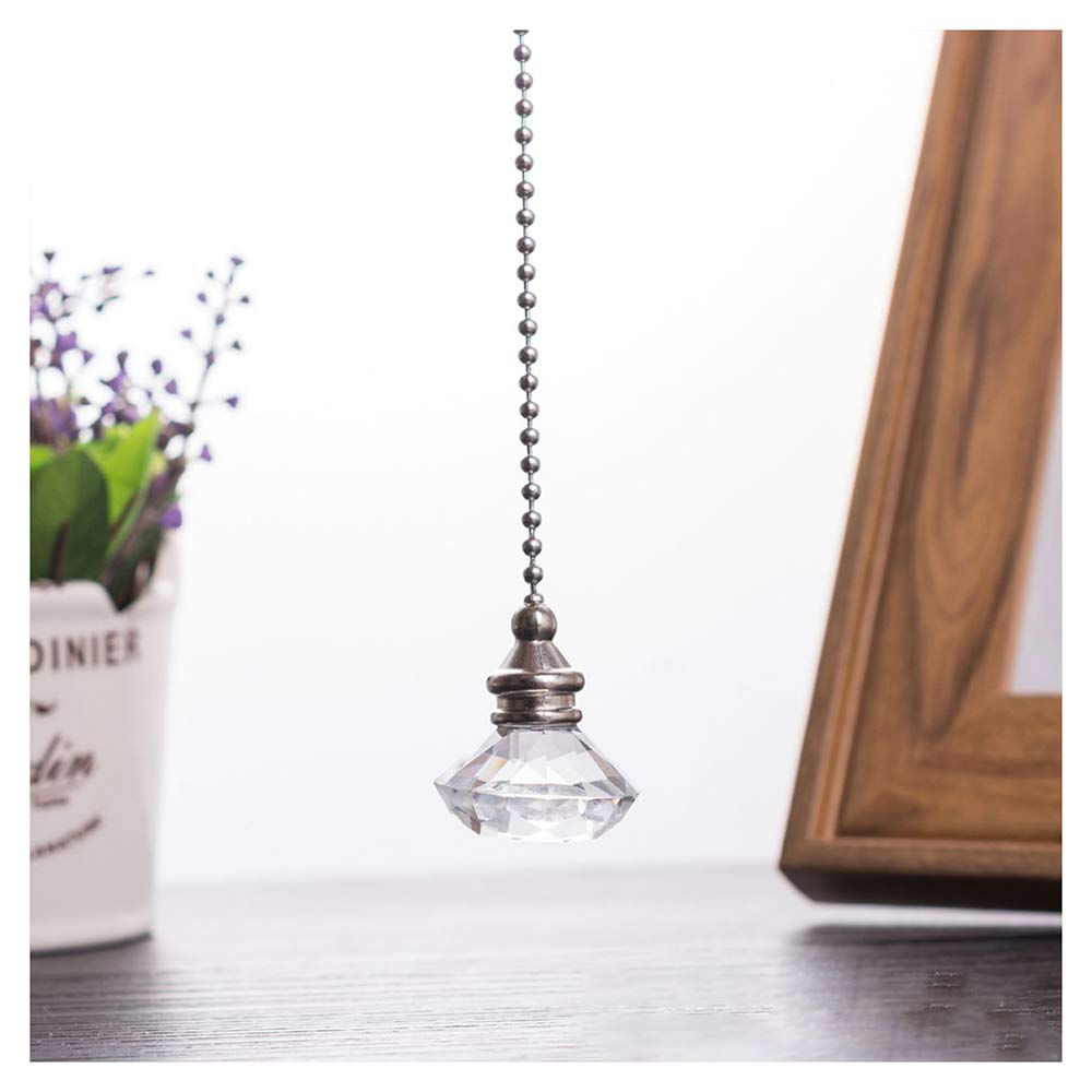 2 Pack Crystal Prism Ceiling Fan Pull Chain - 12.2 Inch Transparent Dazzling Replacement Pull Cord for Ceiling Fans - Perfect for Bedroom, Living Room & Home Decor