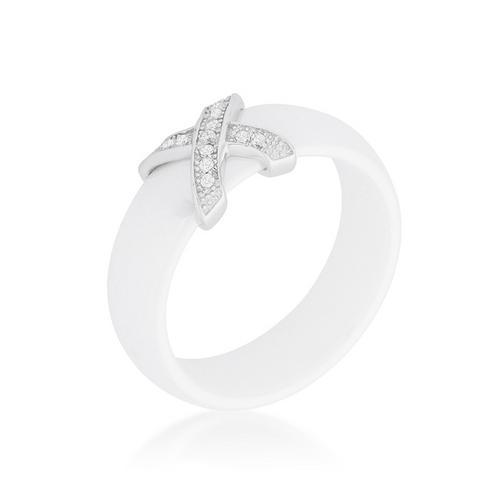 Modern Classic X Ring - Elegant White Sterling Silver Ring for Women | Perfect for Weddings, Engagements & Everyday Fashion Jewelry