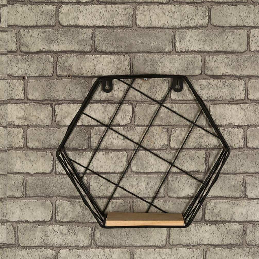 Hexagonal Mesh Wall Shelf - Cabilock Wall Mounted Display Holder & Storage Rack for Home Organization | Perfect for Bathroom, Bedroom, Kitchen & Office Decor