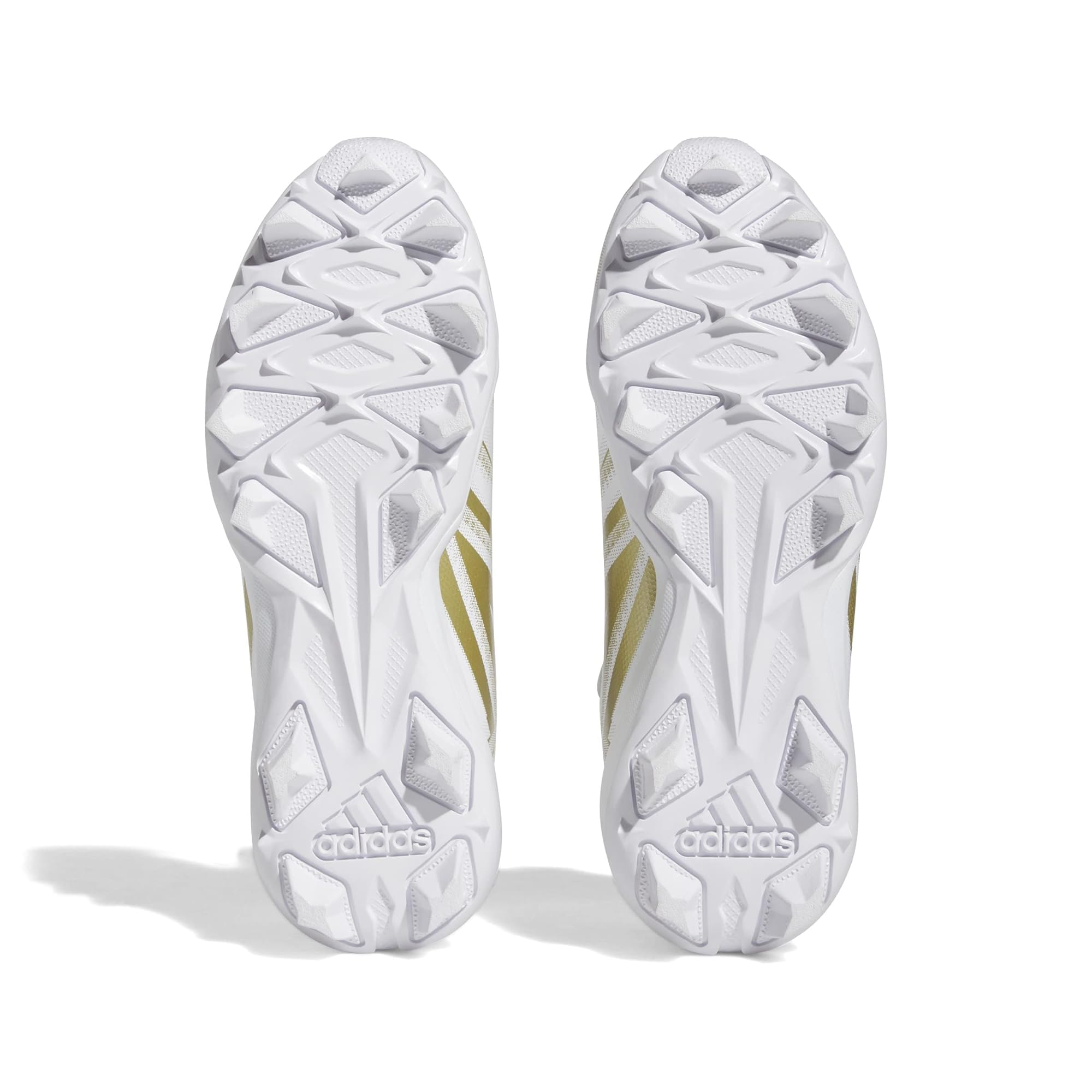 adidas Freak Spark 23 Molded Football Cleats for Kids - White/White/Gold Metallic - Unisex Youth Size 1.5 US - Lightweight Soccer Shoes for Training & Matches