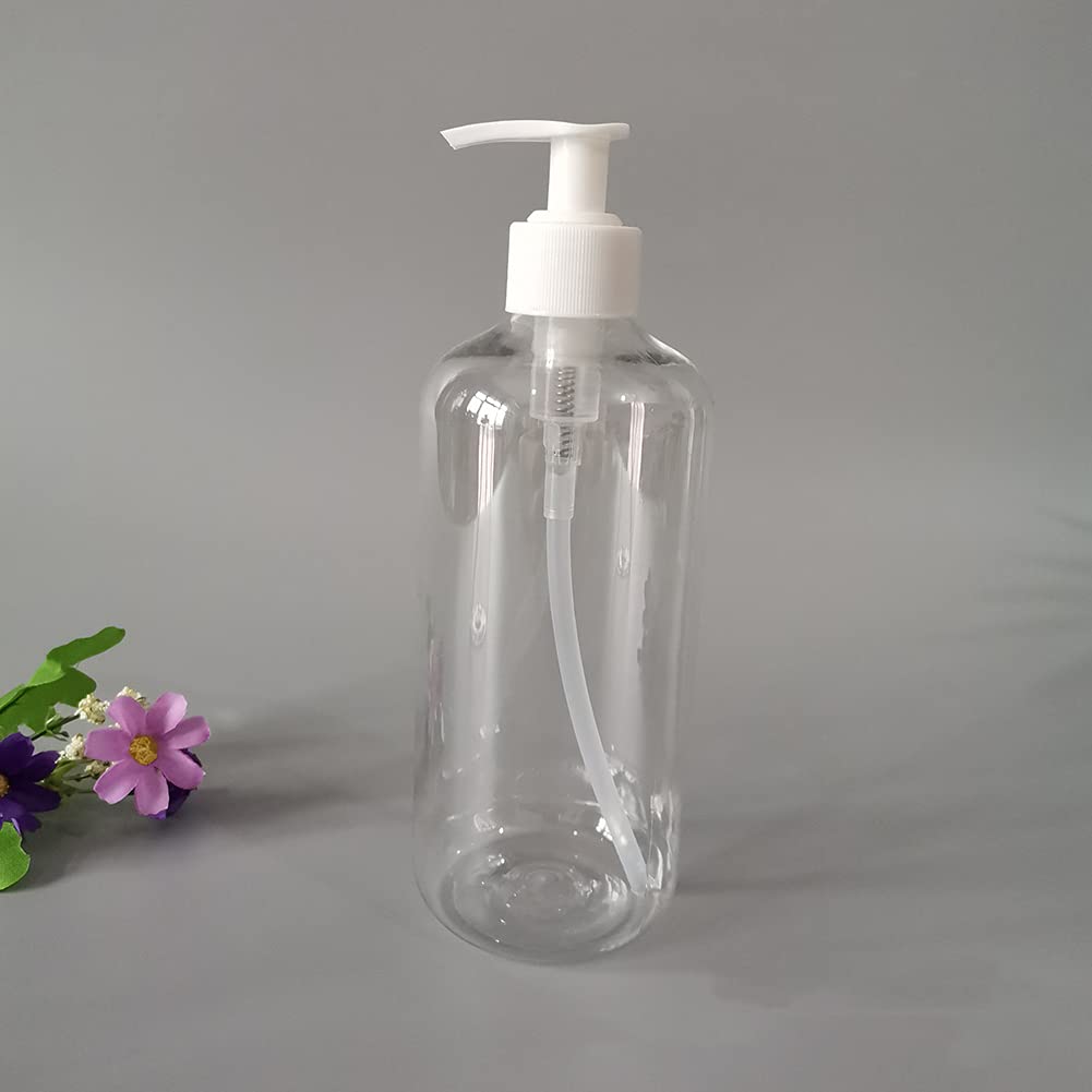 VALINK 1/3 Pack 500ml Refillable Shampoo Bottles with Pump - Clear Plastic Empty Lotion Dispenser for Shampoo, Conditioner, Liquid Soap & Essential Oils - Perfect for Travel, Bathroom Storage & Salon Use