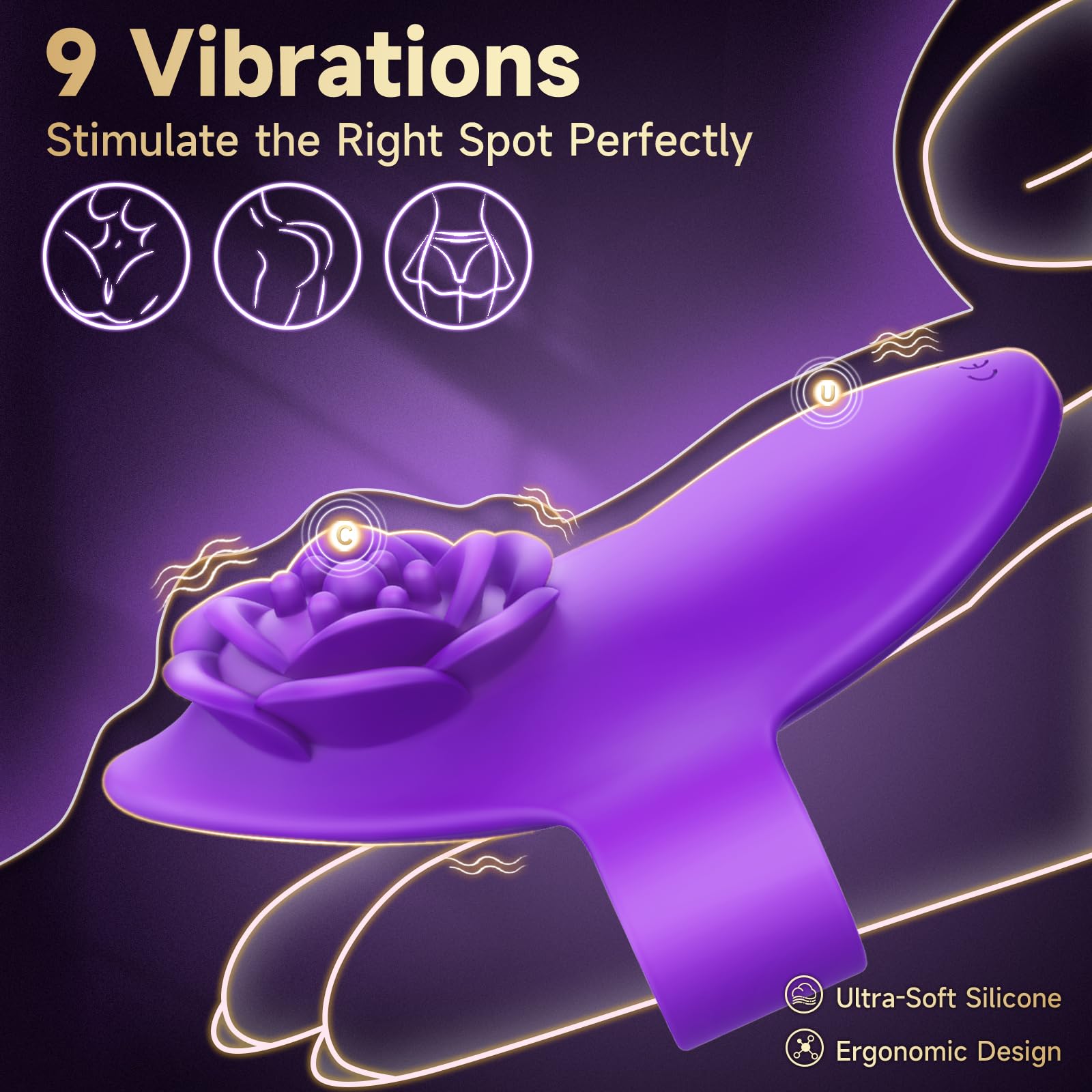 Remote Control Rose Vibrator for Couples - 10 Vibration Modes, G-Spot & Nipple Stimulation, Wearable Panty Butterfly Vibrator - Perfect for Long-Distance Play & Romantic Nights (Adult Sex Toy)