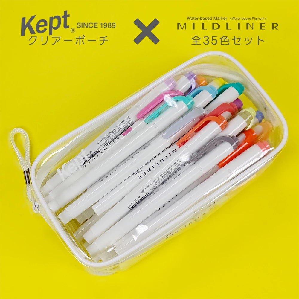 Zebra Mildliner Highlighter Pen Set - 35 Vibrant Colors with Clear Storage Pouch | Perfect for Note Taking, Bible Journaling, Study & Office Organization | Dual-Tip Pastel Highlighters for Students & Professionals