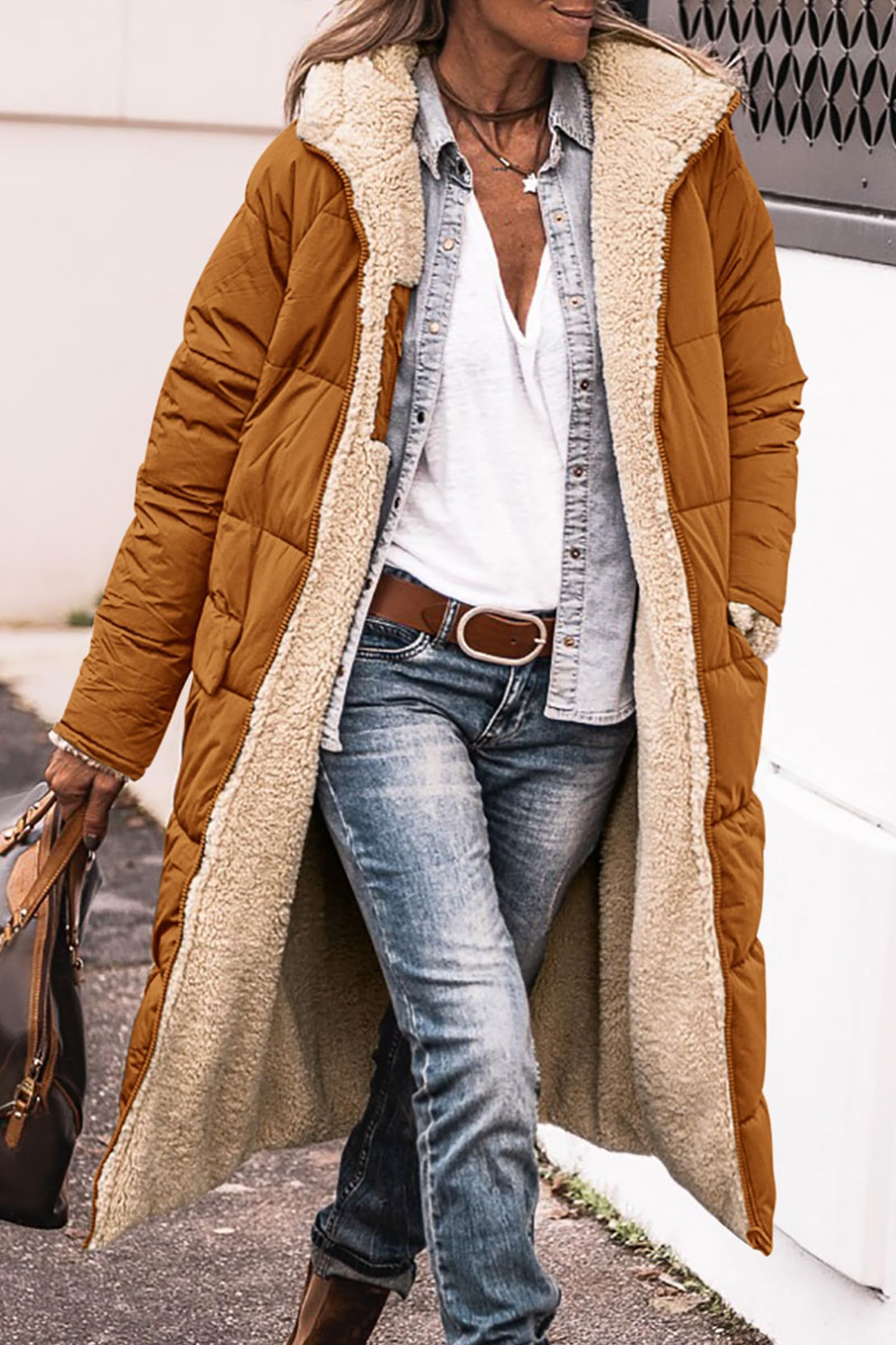 PRETTYGARDEN Women's Oversized Shearling Fleece Long Winter Coat Jacket - 2025 Fashion Trend, Warm Winter Outerwear for Women, Perfect for Cold Weather, Snow Days & Holiday Outfits