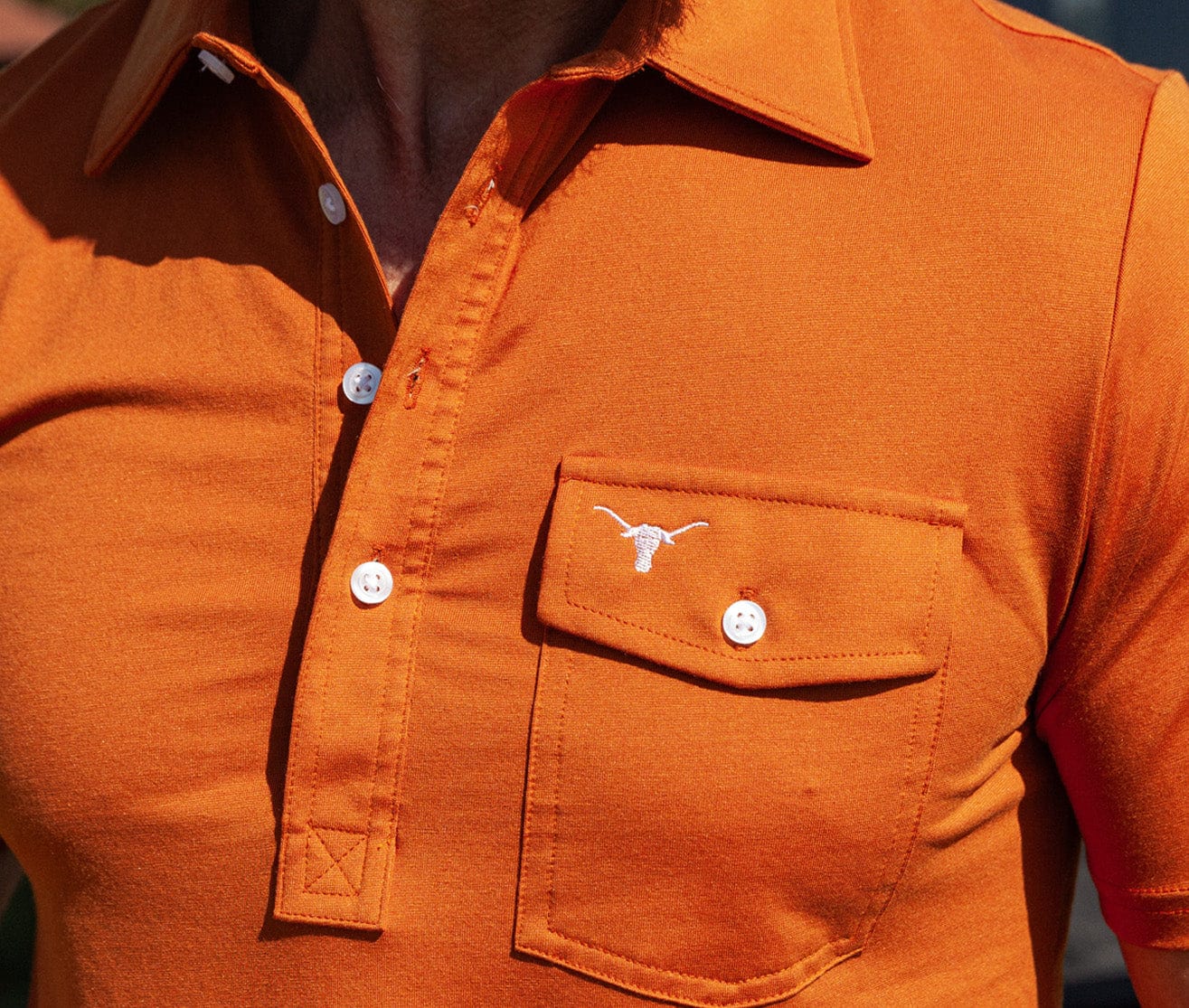 Texas Longhorn Burnt Orange Coach's Performance Players Shirt - Durable & Breathable Football Jersey for Training, Games & Fan Support